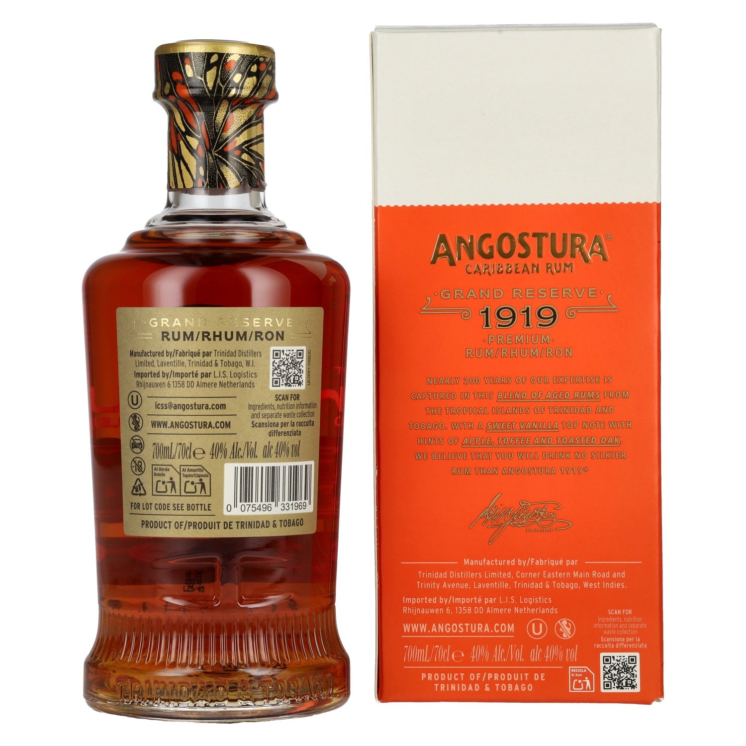 Angostura 1919 Grand Reserve Premium Gold Rum 40% Vol. 0,7l in gift box