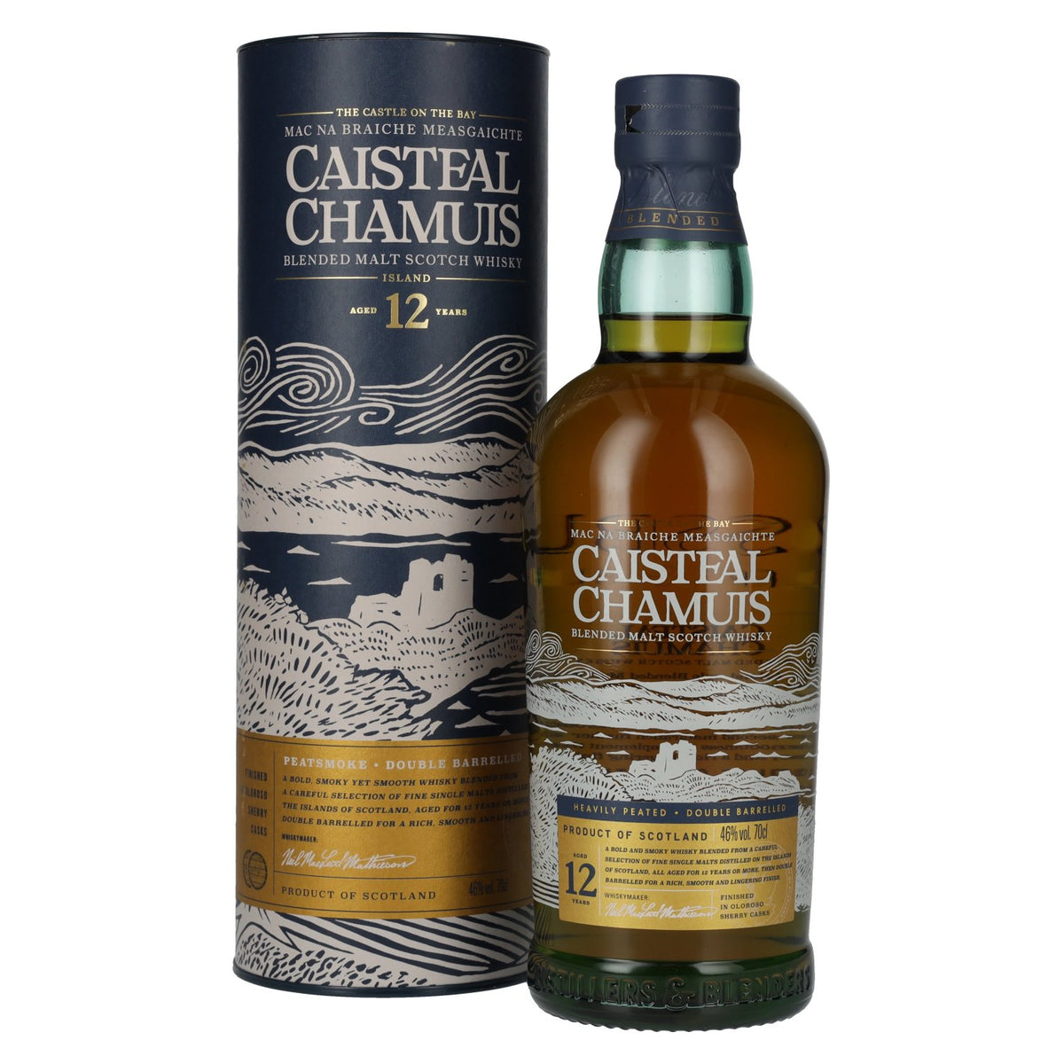 Caisteal Chamuis 12 Years Old Sherry Casks Heavily Peated Blended Malt 46% Vol. 0,7l in Geschenkbox