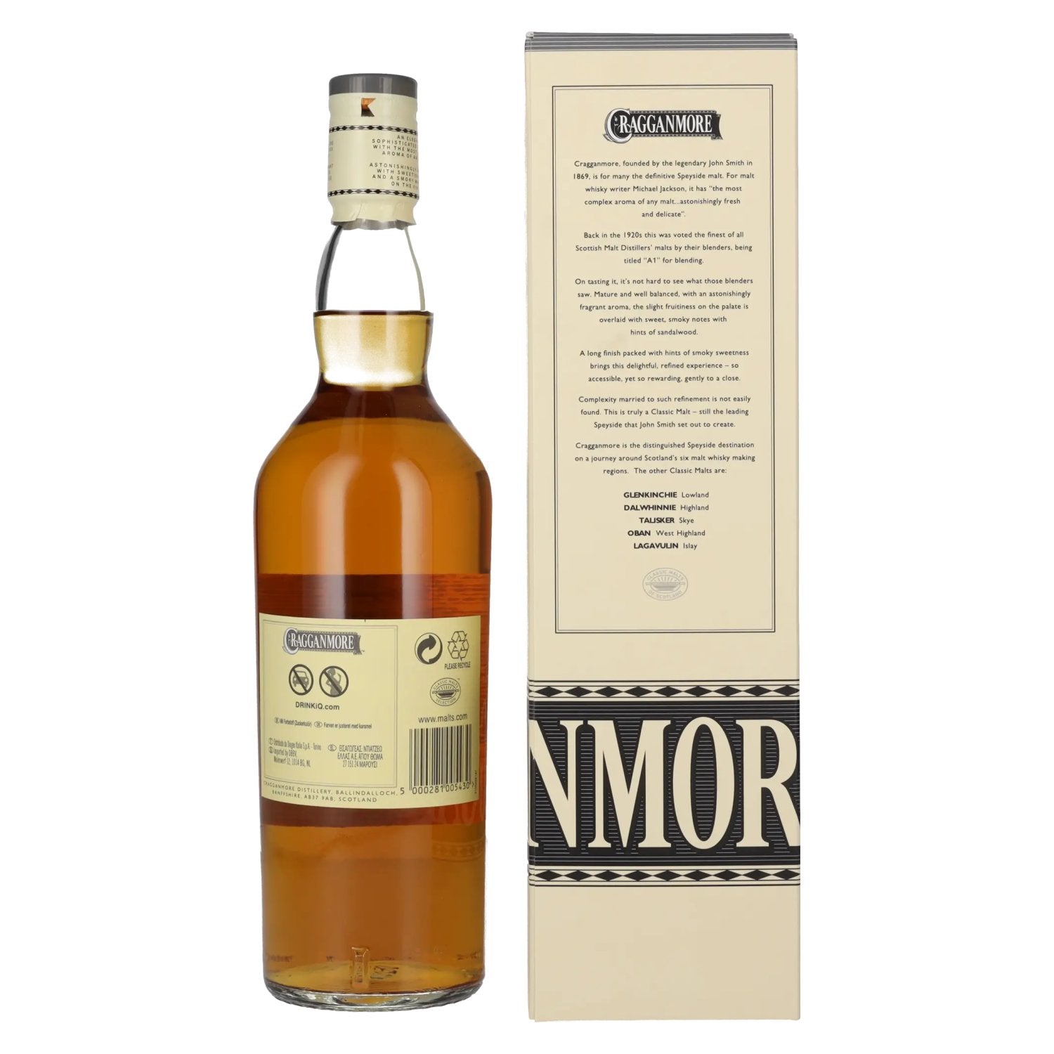 Cragganmore 12 Years Old Speyside Single Malt Whisky 40% Vol. 0,7l in gift box