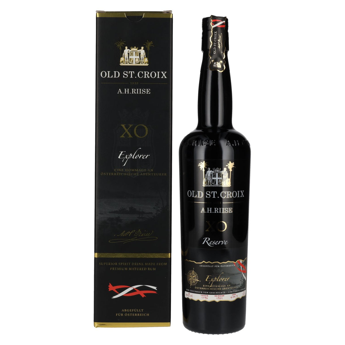 Old St. Croix A.H. Riise XO Explorer Reserve Austria Edition 40% Vol. 0,7l in Geschenkbox