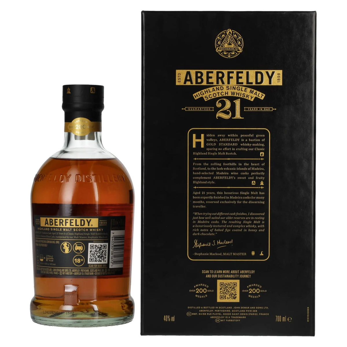 Aberfeldy 21 Years Old Highland Single Malt MADEIRA CASK FINISH 40% Vol. 0,7l in Geschenkbox