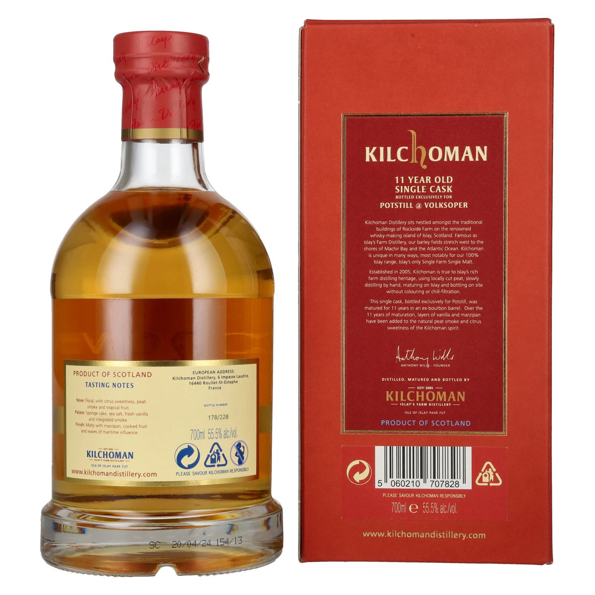 Kilchoman 11 Years Old Islay Single Cask Release 2024 55,5% Vol. 0,7l in Geschenkbox