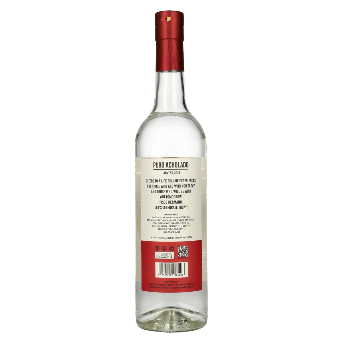 Pisco Hermano Acholado 42% ABV 0.7l