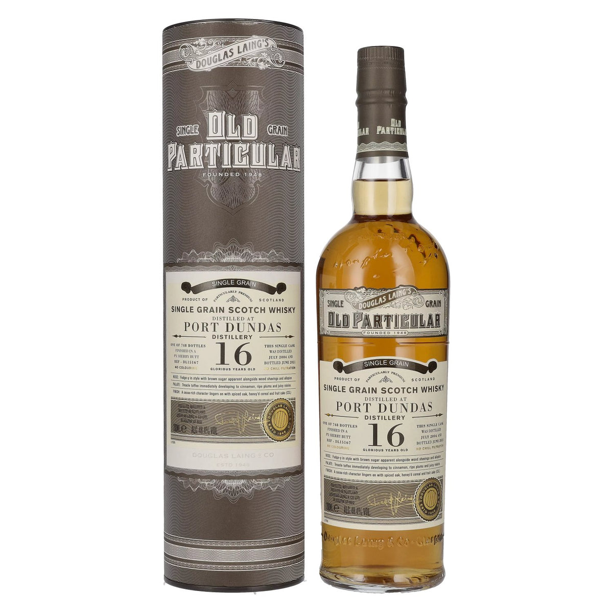 Douglas Laing OLD PARTICULAR Port Dundas 16 ans d'âge, Single Grain Cask 2004, 48,4 % vol., 0,7 l, dans un coffret cadeau