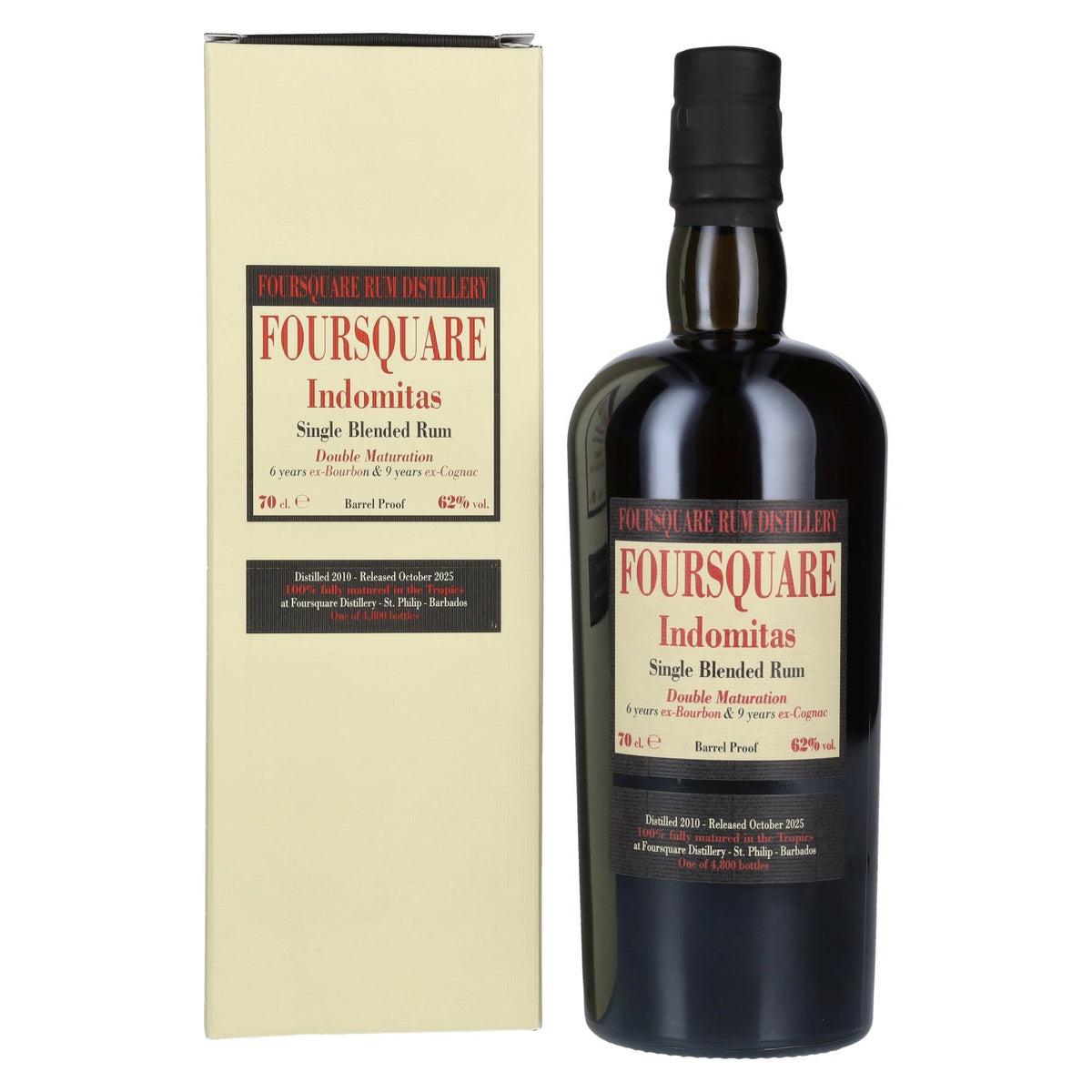 Foursquare 15 Years Old INDOMITAS Single Blended Rum 62% Vol. 0,7l in Geschenkbox