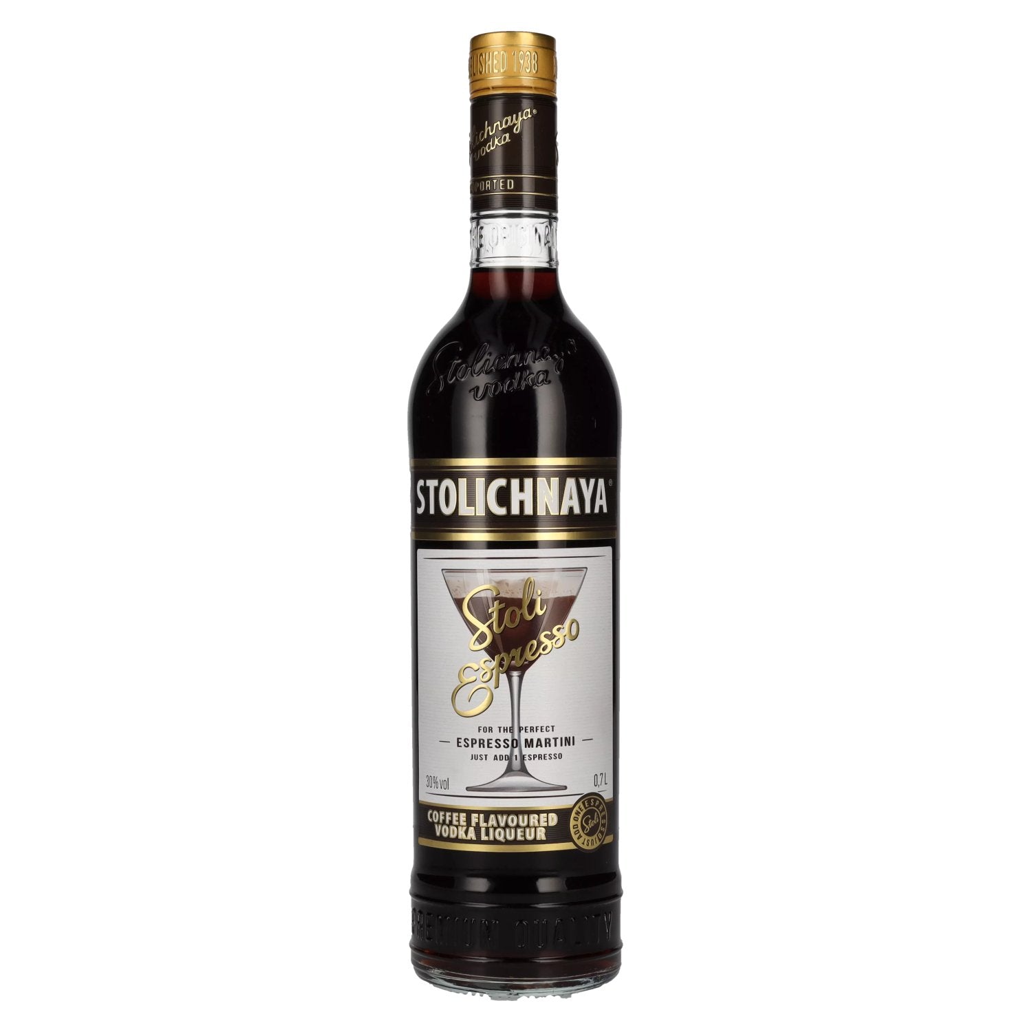 Vodka premium Stolichnaya aromatisée au café expresso FKP 30 % vol. 0,7 l