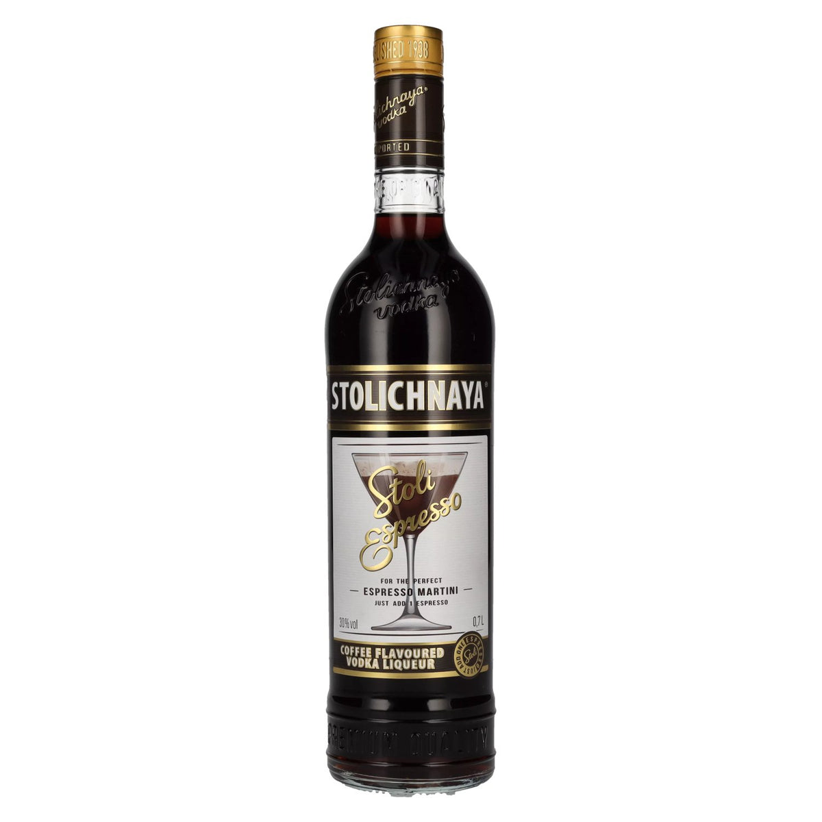 Vodka premium Stolichnaya aromatisée au café expresso FKP 30 % vol. 0,7 l