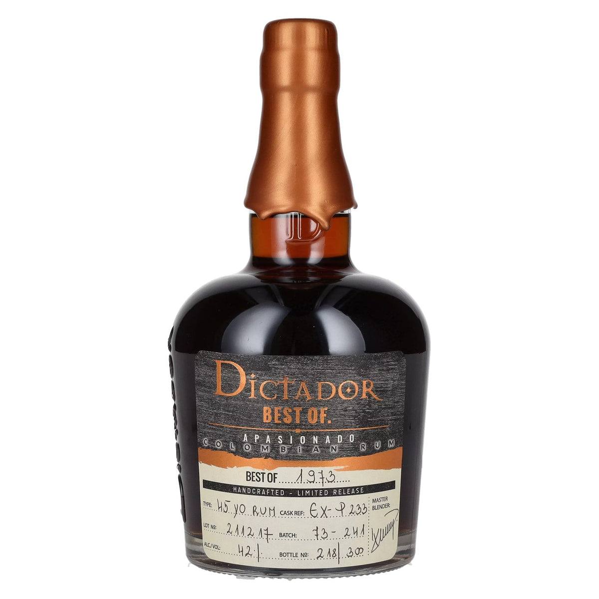 Dictador BEST OF 1973 APASIONADO Colombiaanse rum, gelimiteerde uitgave, 42% vol., 0,7 l