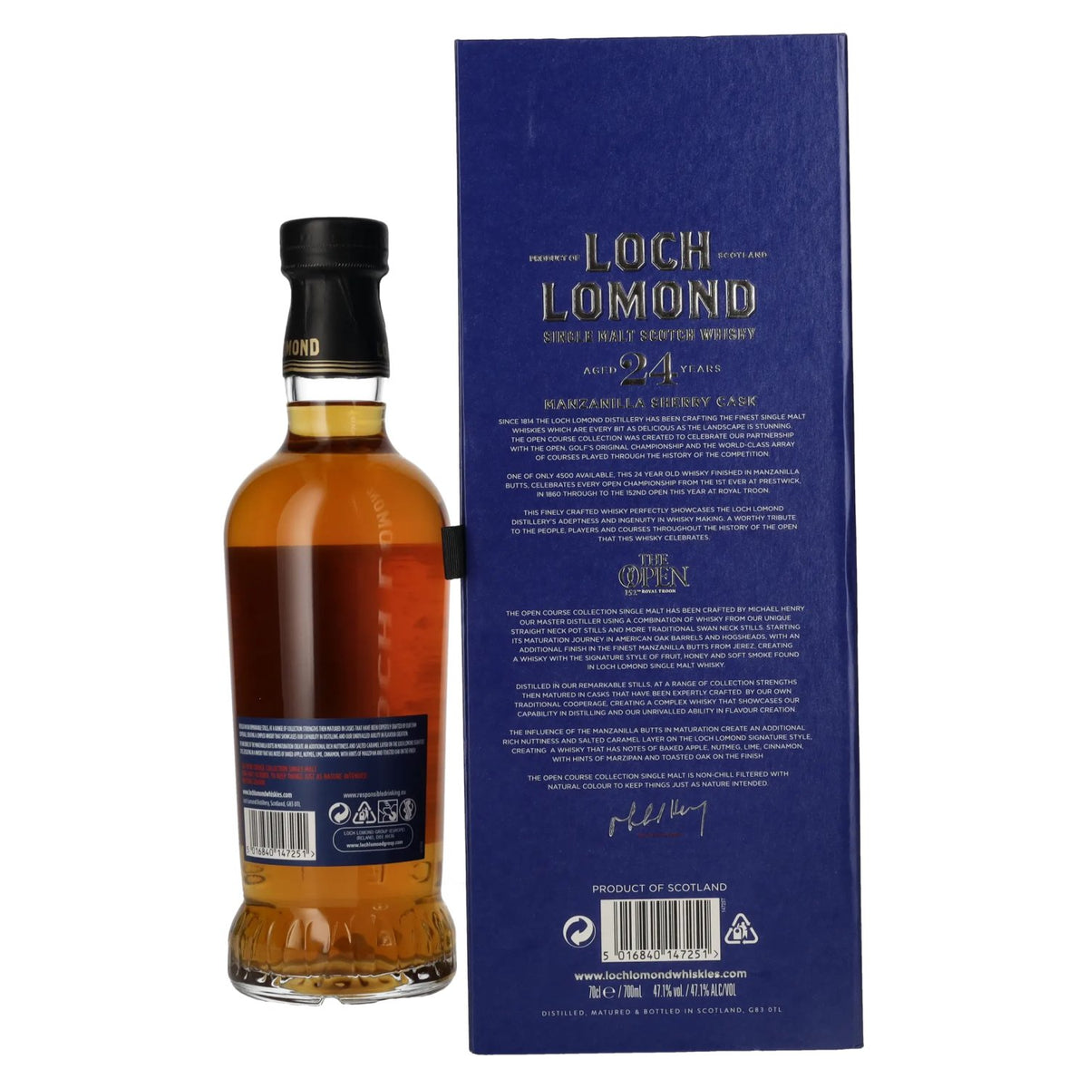 Loch Lomond 24 Years Old THE OPEN 152th Royal Troon Manzanilla Sherry Cask 47,1% Vol. 0,7l in Geschenkbox