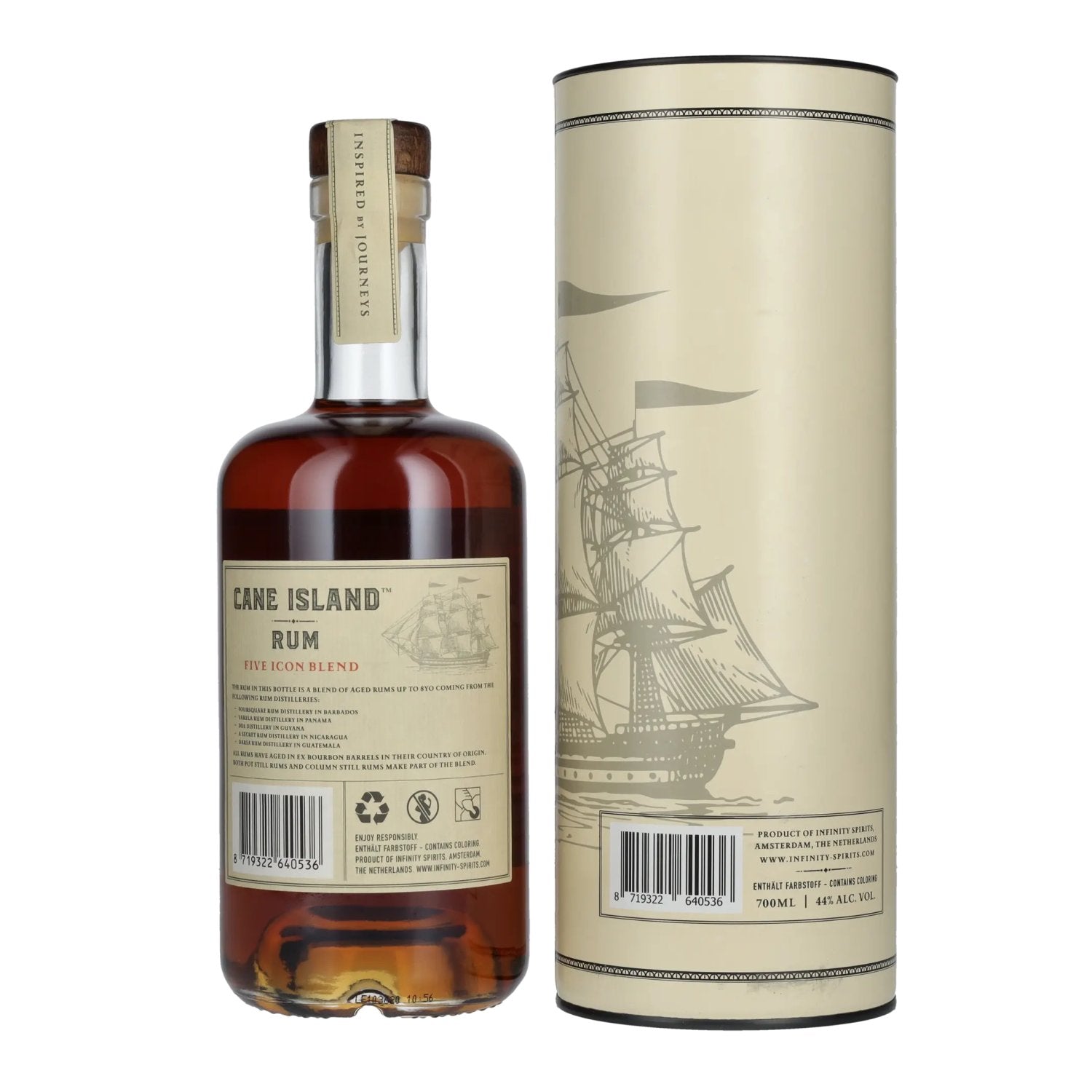 Cane Island Rum FIVE ICON BLEND Island Rum 44% Vol. 0,7l in gift box
