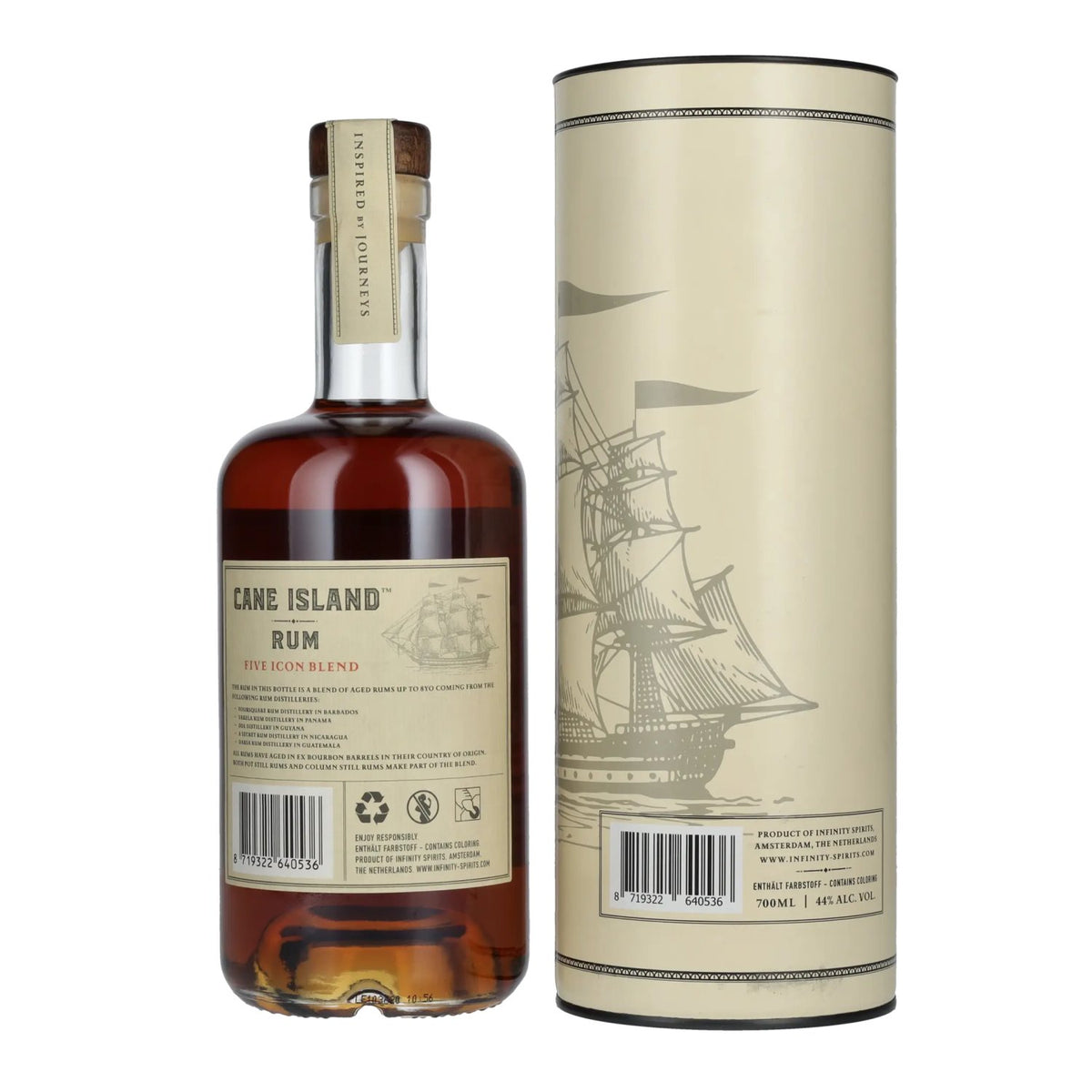 Cane Island FIVE ICON BLEND Cane Island Rum 44 % vol. 0,7 l dans un coffret cadeau