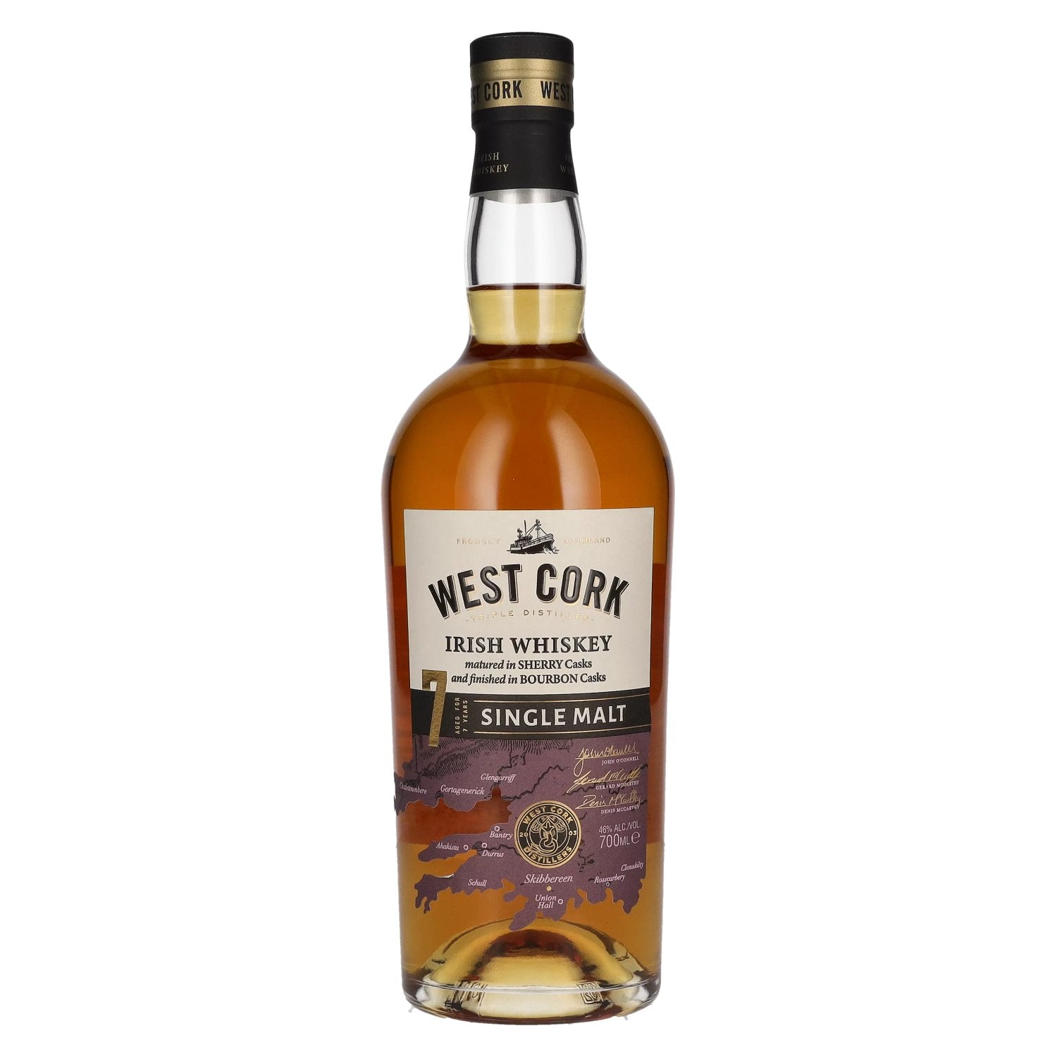 West Cork Irish Whiskey, whisky irlandais single malt de 7 ans d'âge, 46 % vol., 0,7 l