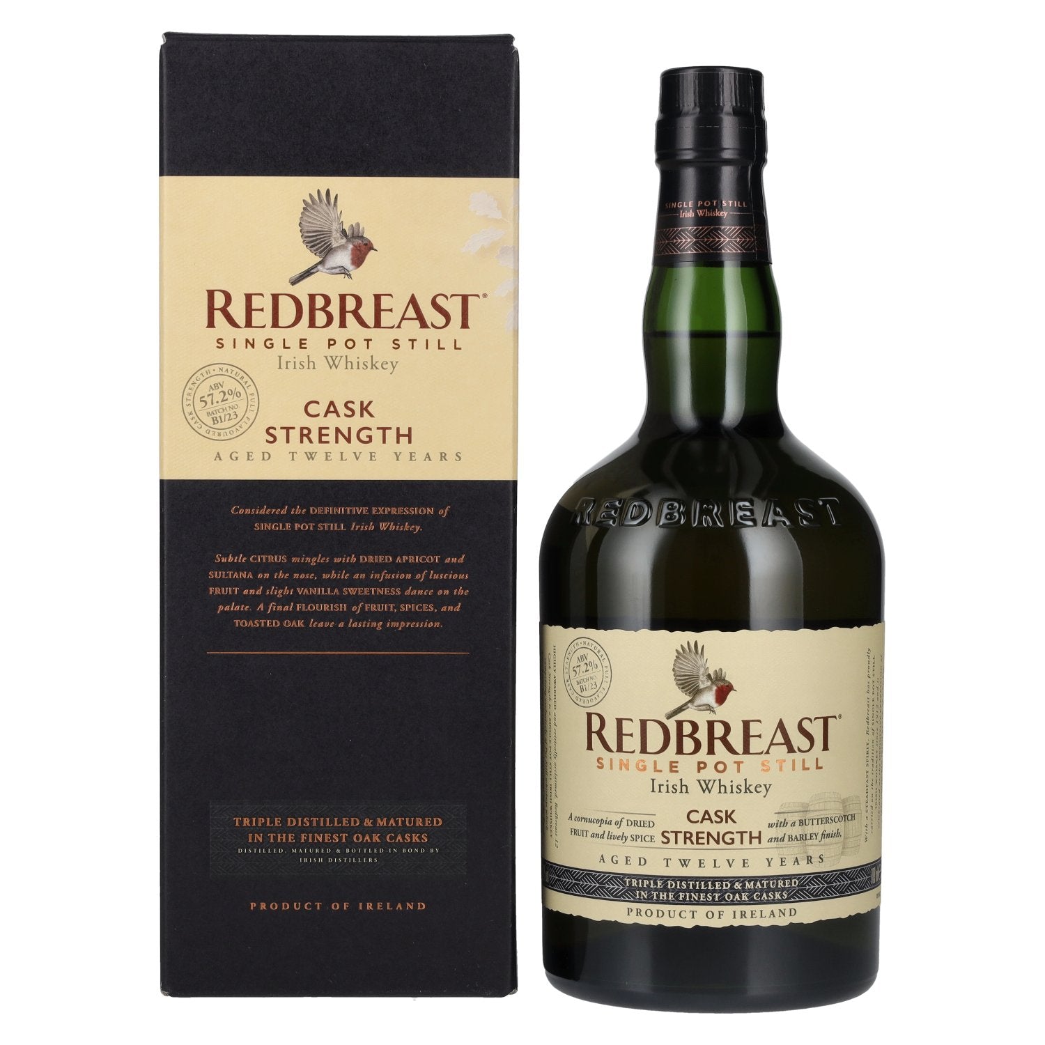 Redbreast 12 Years Old Single Pot Still CASK STRENGTH 57,2% Vol. 0,7l en boîte cadeau