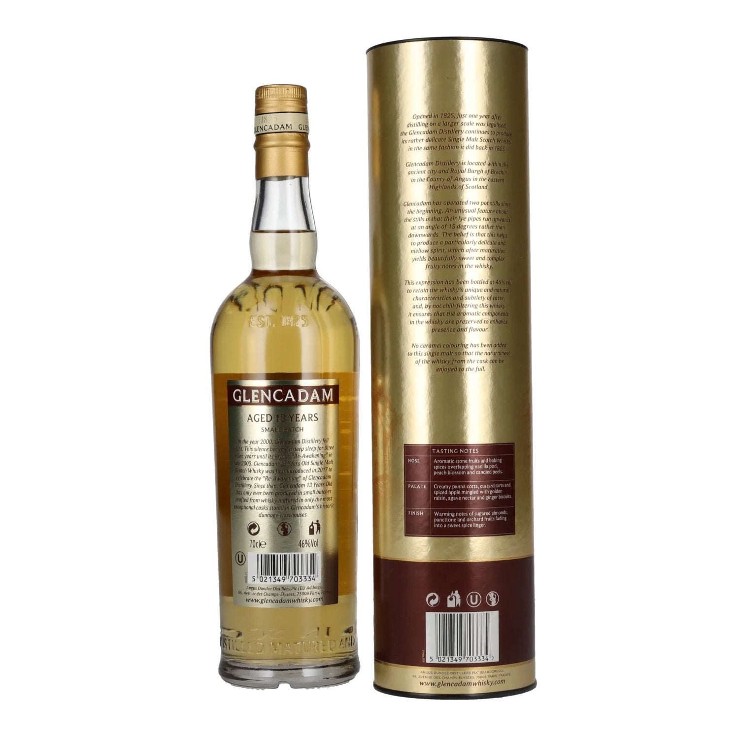 Glencadam 13 Years Old SMALL BATCH Highland Single Malt Scotch 46% Vol. 0,7l en boîte cadeau