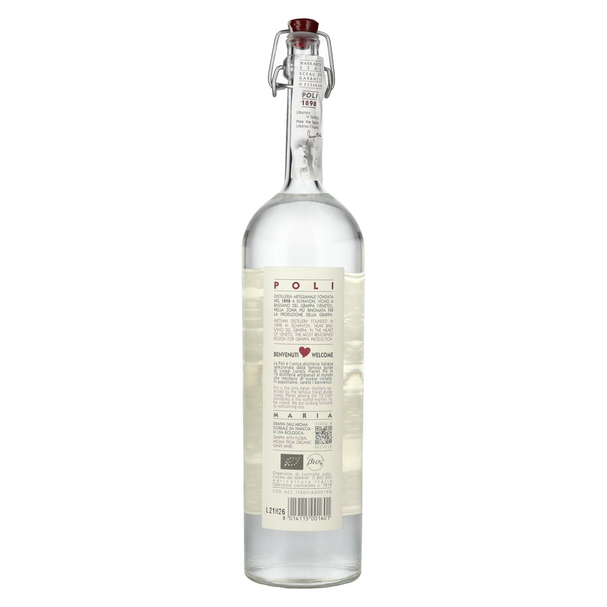 Poli Grappa Bagno Maria Biologica 40% Vol. 0,7l