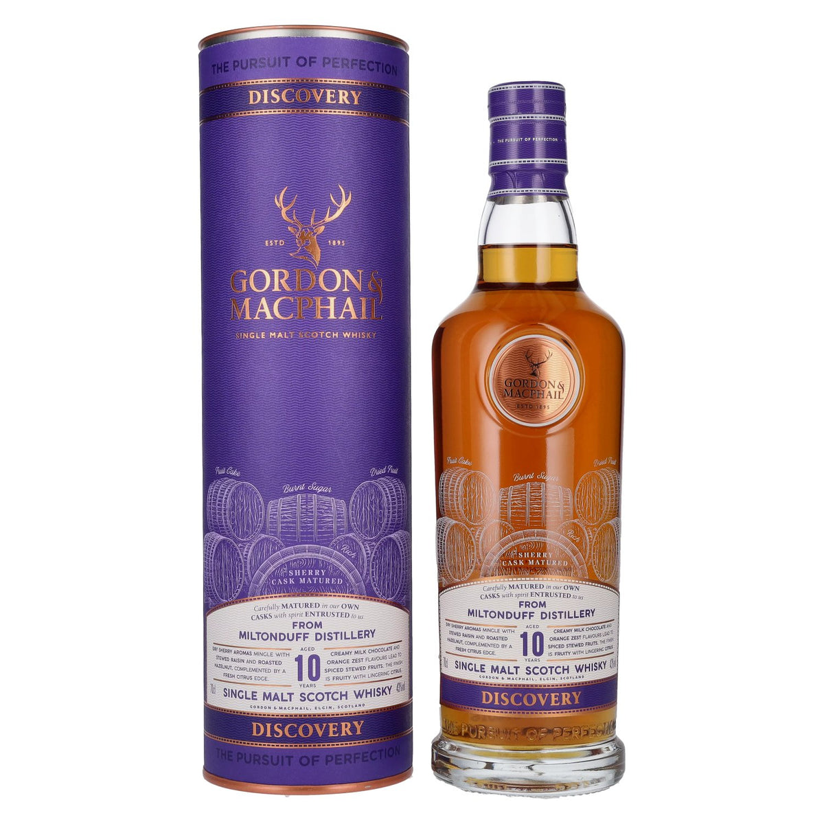 Gordon &amp; MacPhail Miltonduff 10 ans d'âge Discovery 43 % vol. 0,7 l dans un coffret cadeau