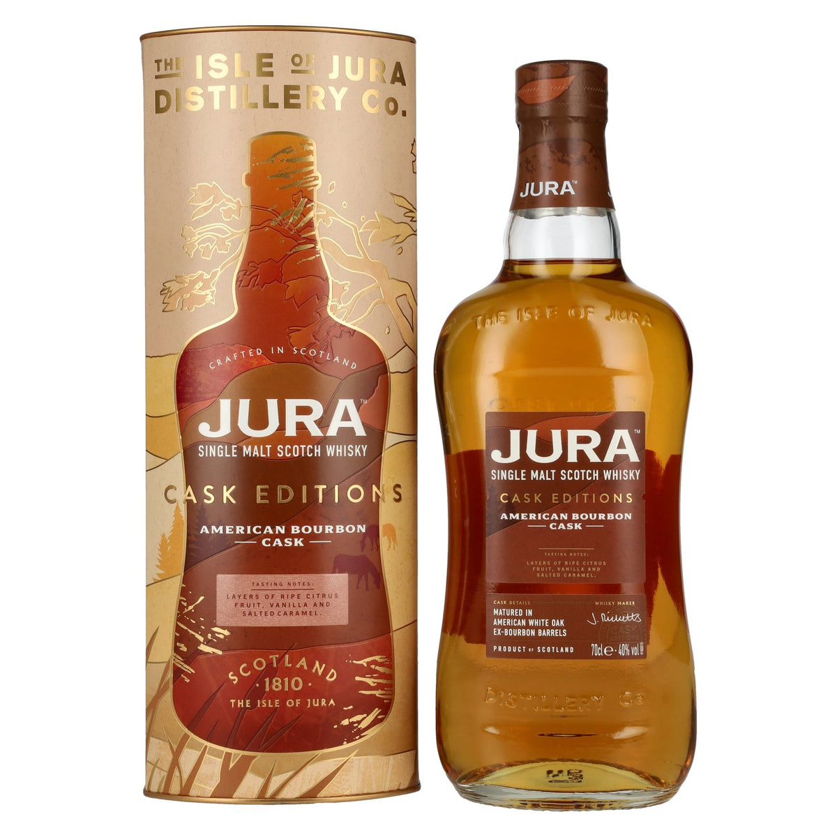 Jura AMERICAN BOURBON CASK Single Malt Scotch Whisky 40% Vol. 0,7l in Geschenkbox