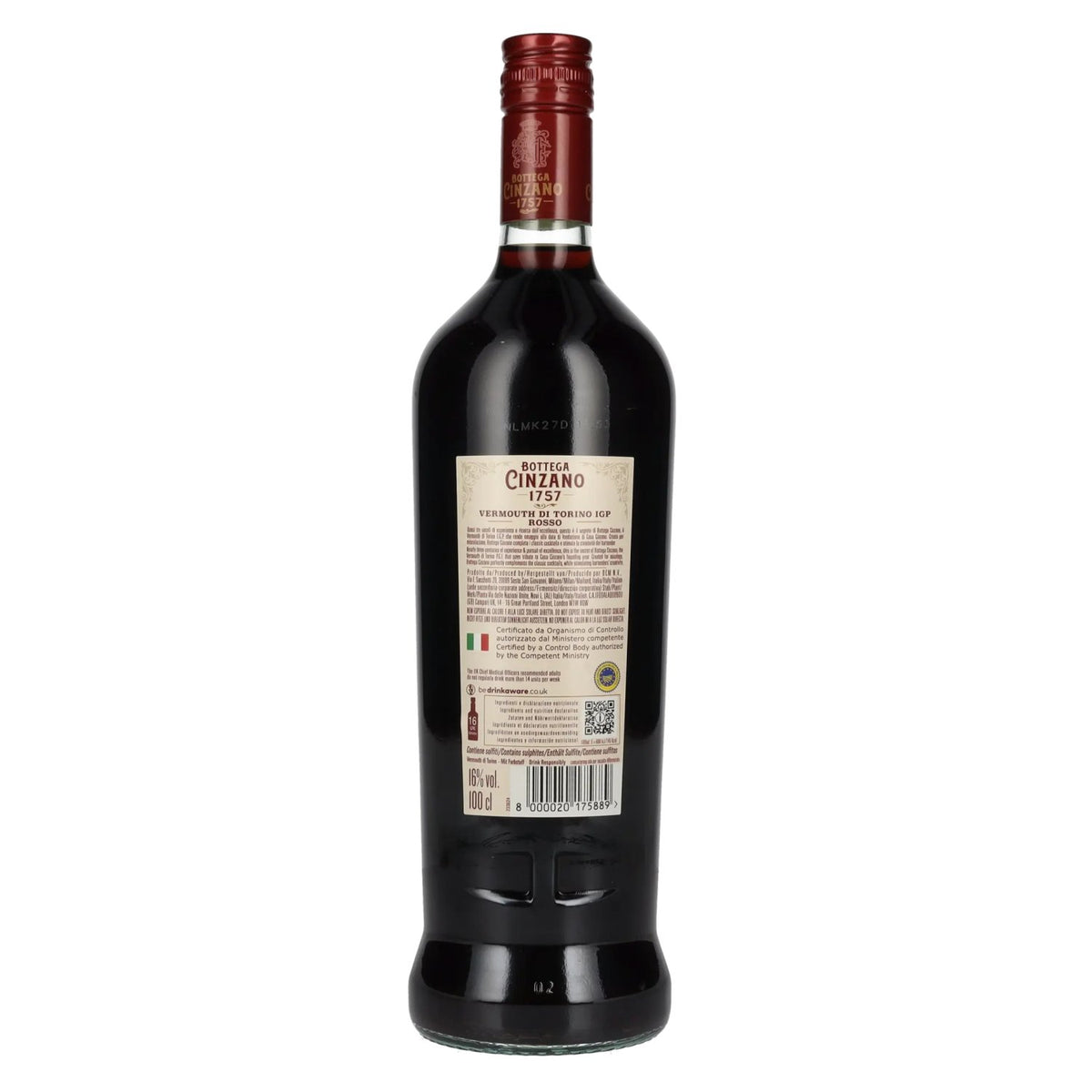 Bottega Cinzano 1757 Vermouth di Torino ROSSO 16% Vol. 1l