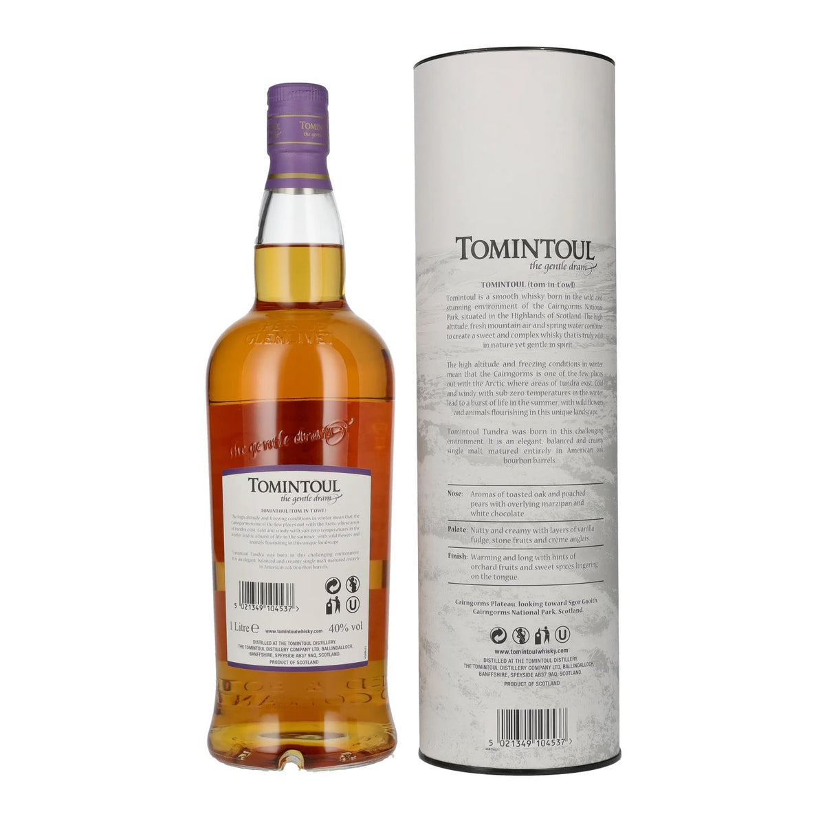 Tomintoul TUNDRA Bourbon Cask Speyside Single Malt Scotch Whisky 40% vol. 1 litre in a gift box