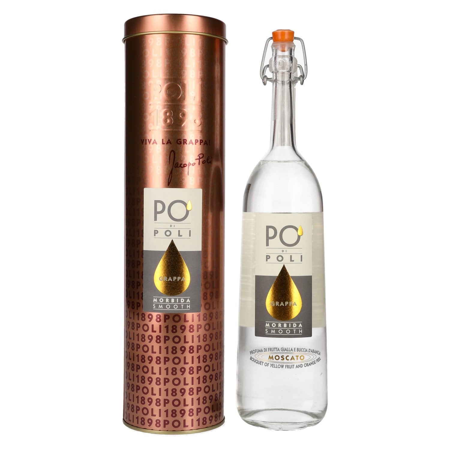 Poli Grappa Po di Poli Morbida Smooth 40% Vol. 0,7l in Blik