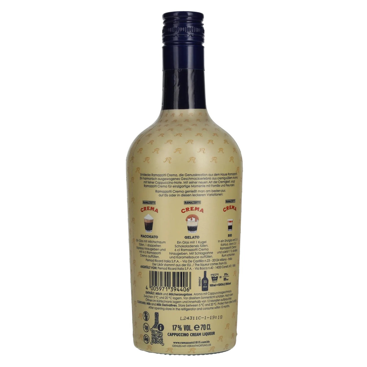 Ramazzotti Crema Cappuccino Cream 17 % vol. 0,7 l