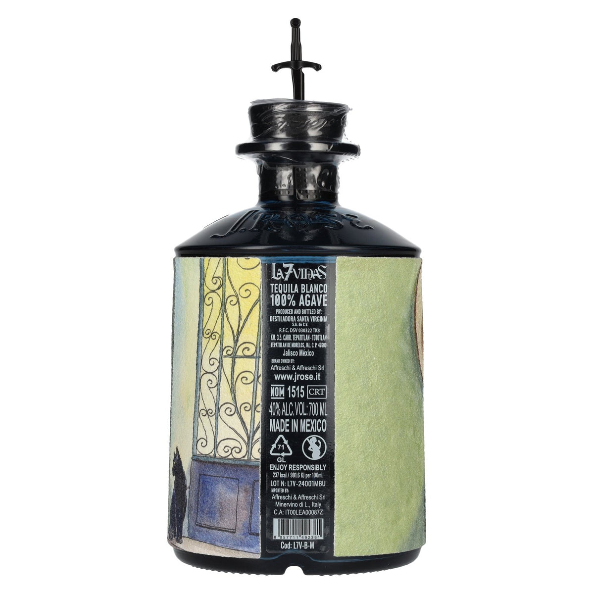 La7Vidas Tequila Blanco 100% Agave 40% ABV 0.7l