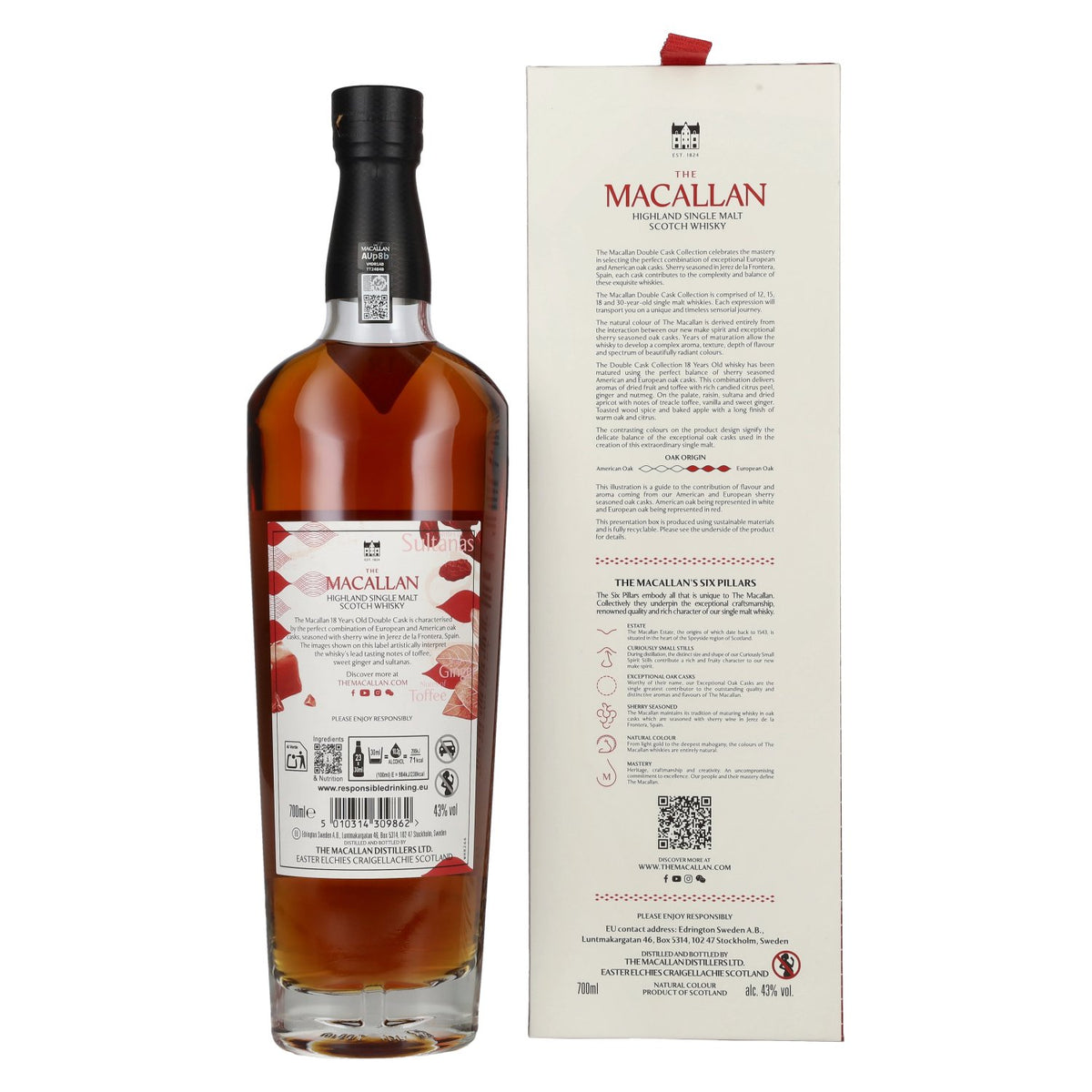 The Macallan 18 Years Old DOUBLE CASK 2025 43% Vol. 0,7l in geschenkverpakking