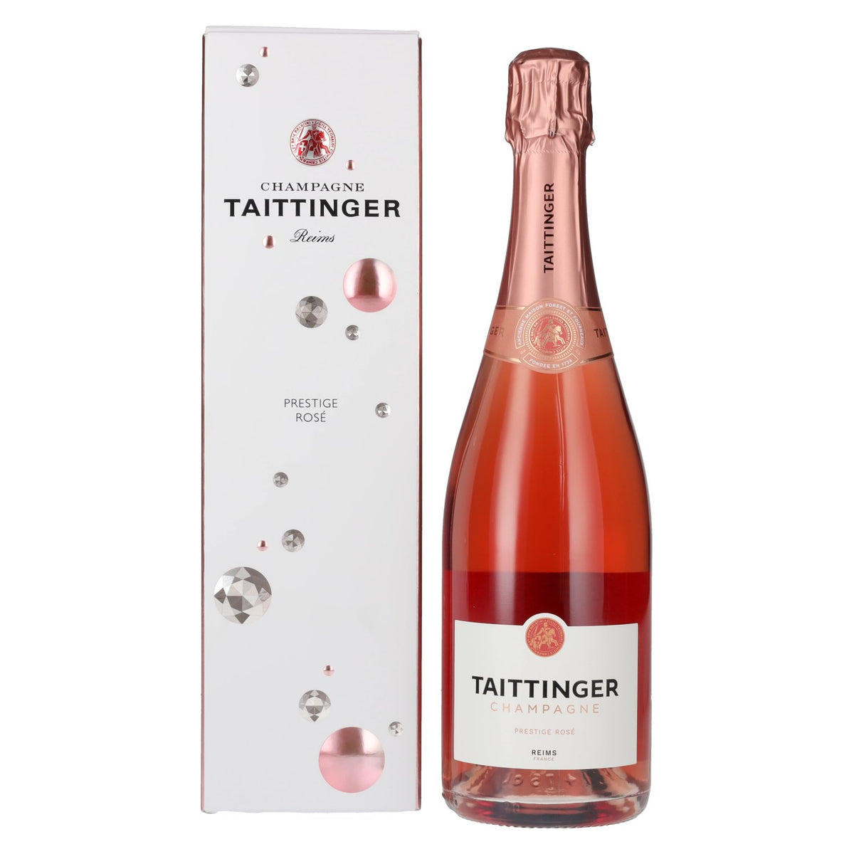 Taittinger Champagne Prestige Rosé Brut 12.5% ABV 0.75l in a gift box