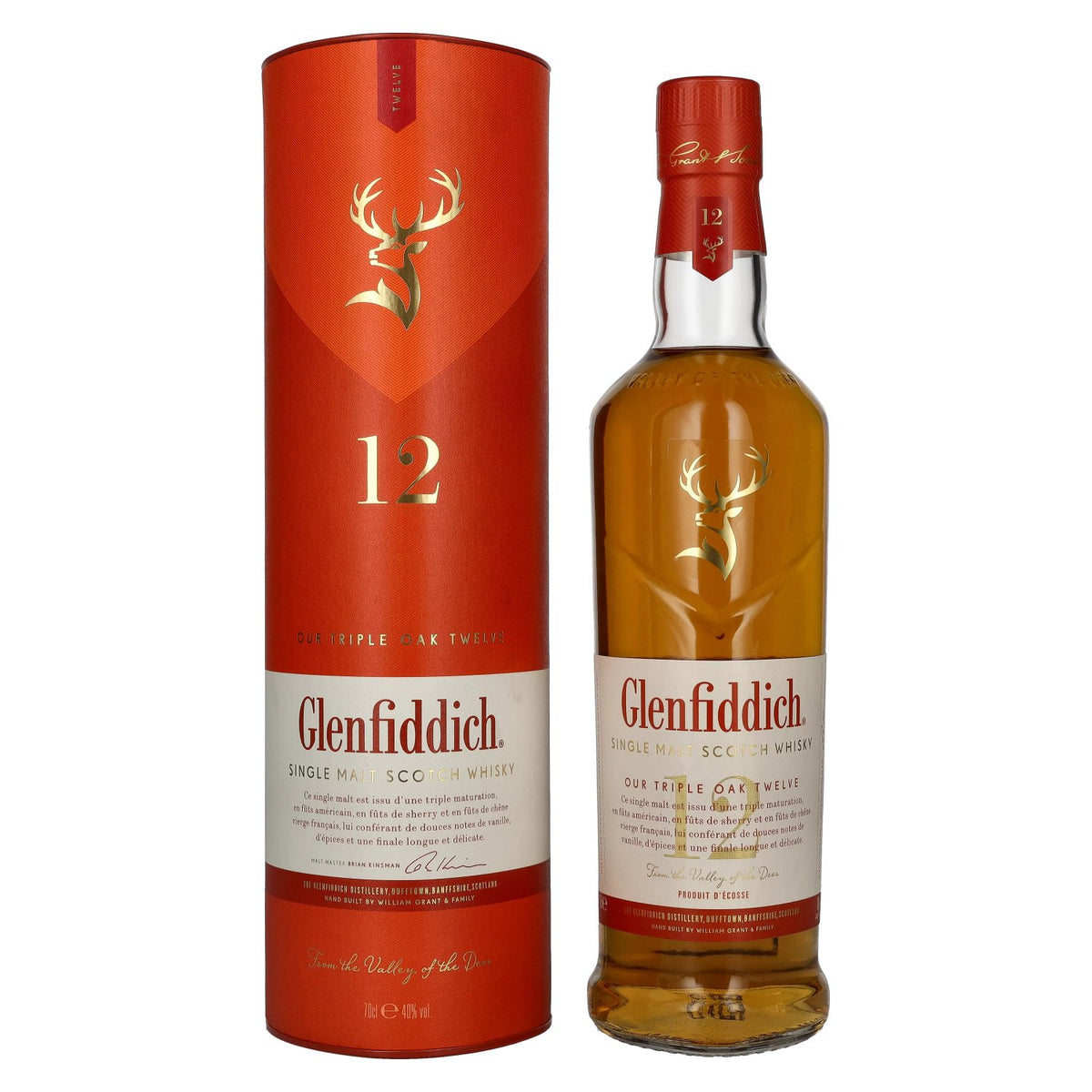 Glenfiddich 12 ans d'âge Triple Oak Single Malt 40 % vol., 0,7 l, dans un coffret cadeau