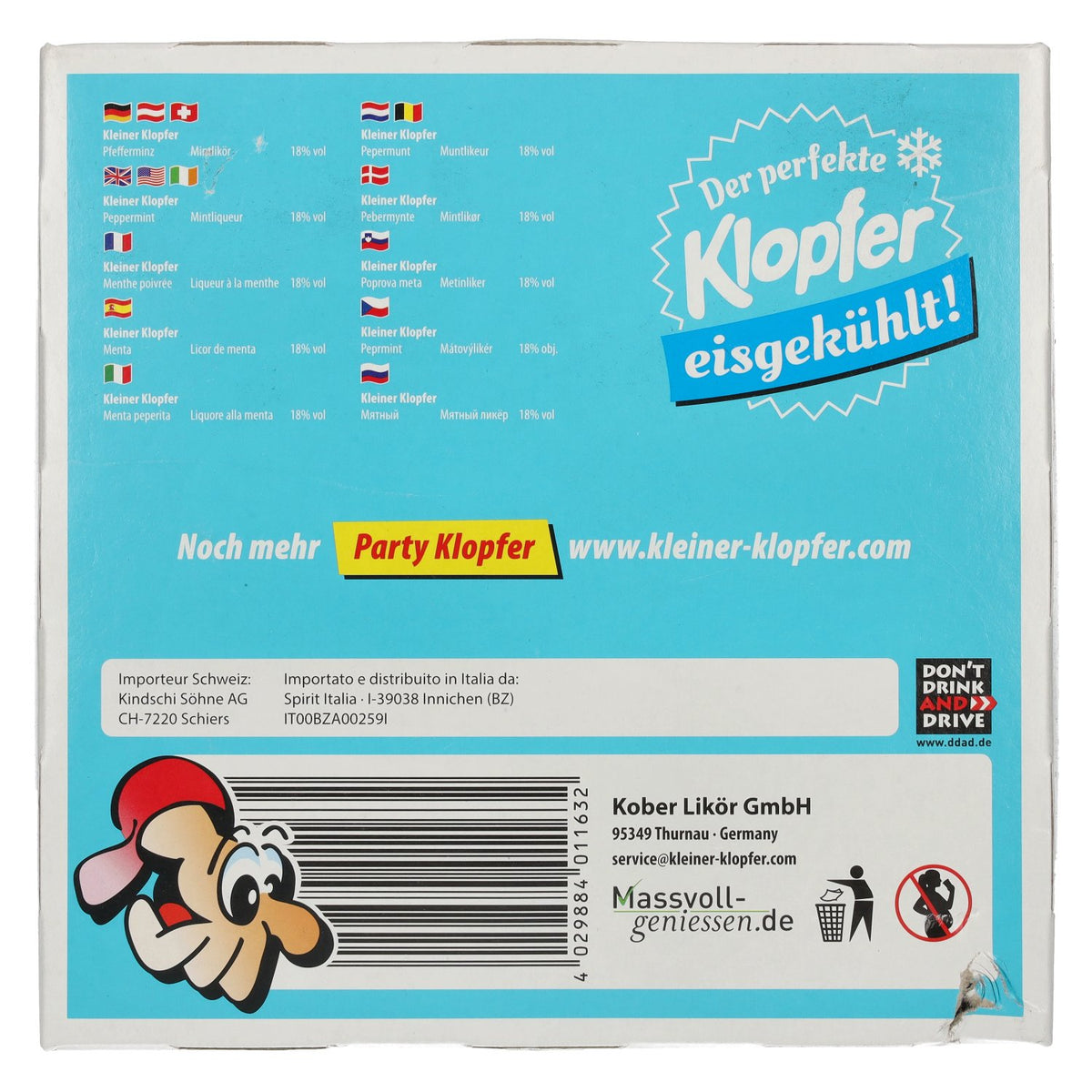 Kleiner Klopfer Pfefferminz 18% Vol. 25x0,02l