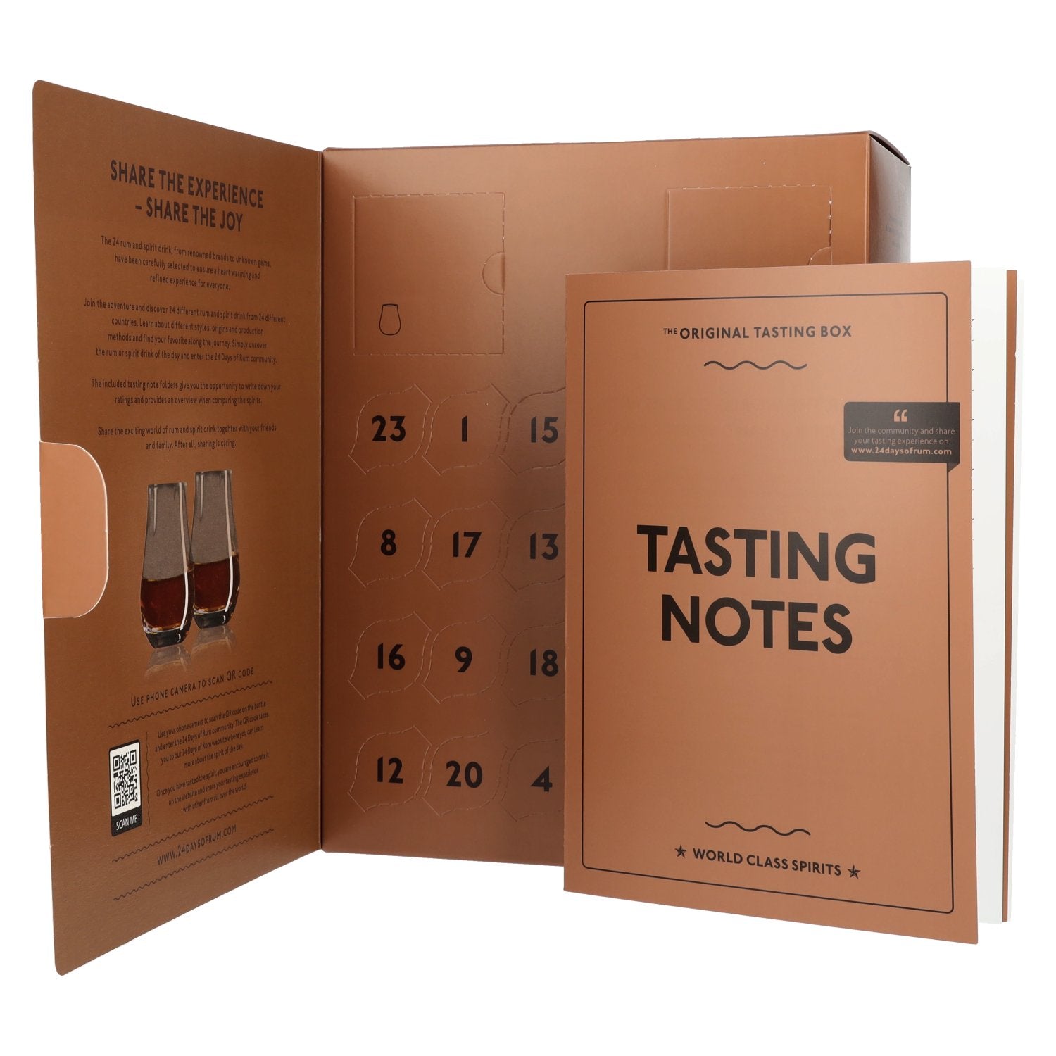 24 DAGEN RUM EN SPIRIT DRINK The Original Tasting Box 41% Vol. 24x0.02l in geschenkverpakking met 2 proefglaasjes