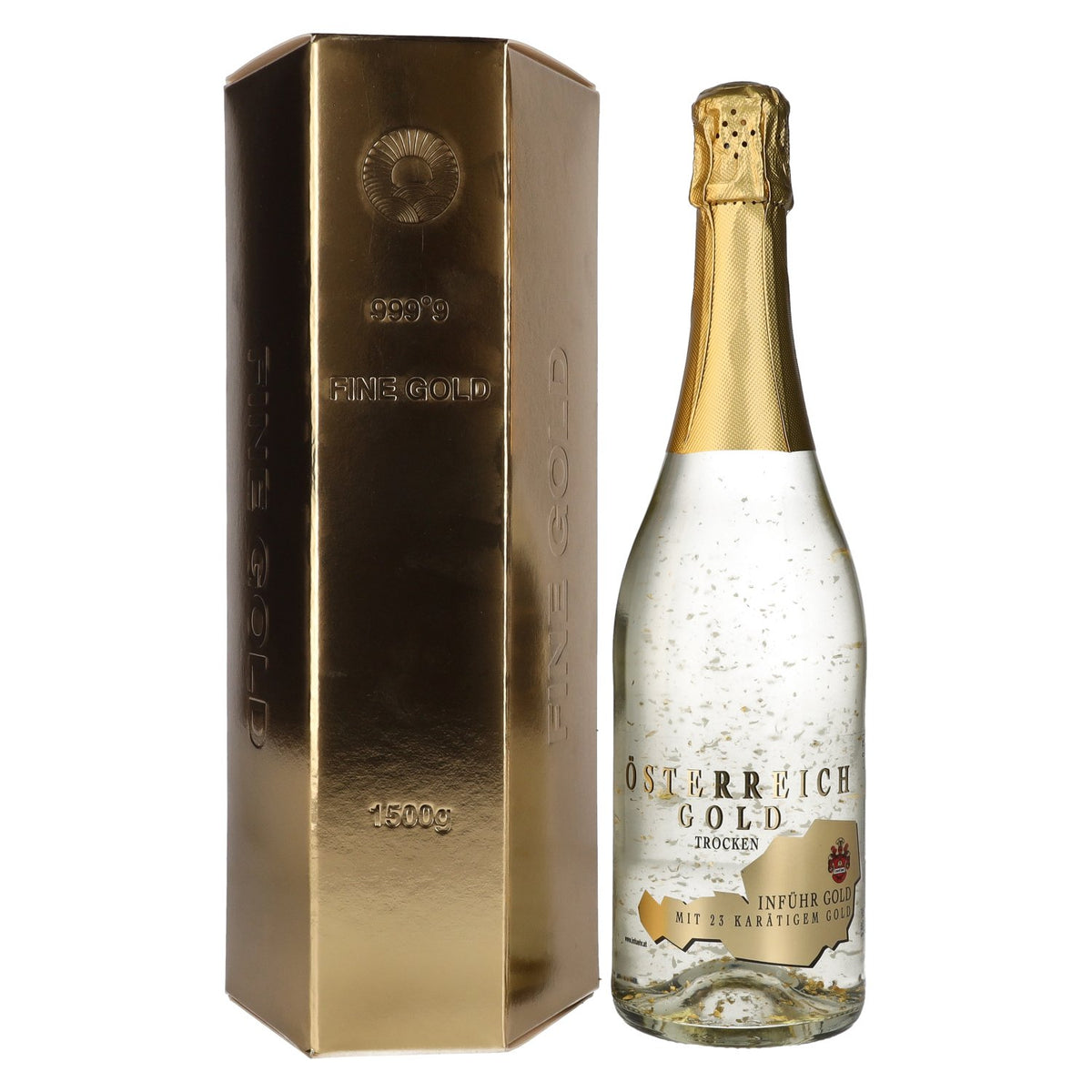 Austrian Gold – with 23-carat gold leaf, 9.5% vol., 0.75 l, in a gift box