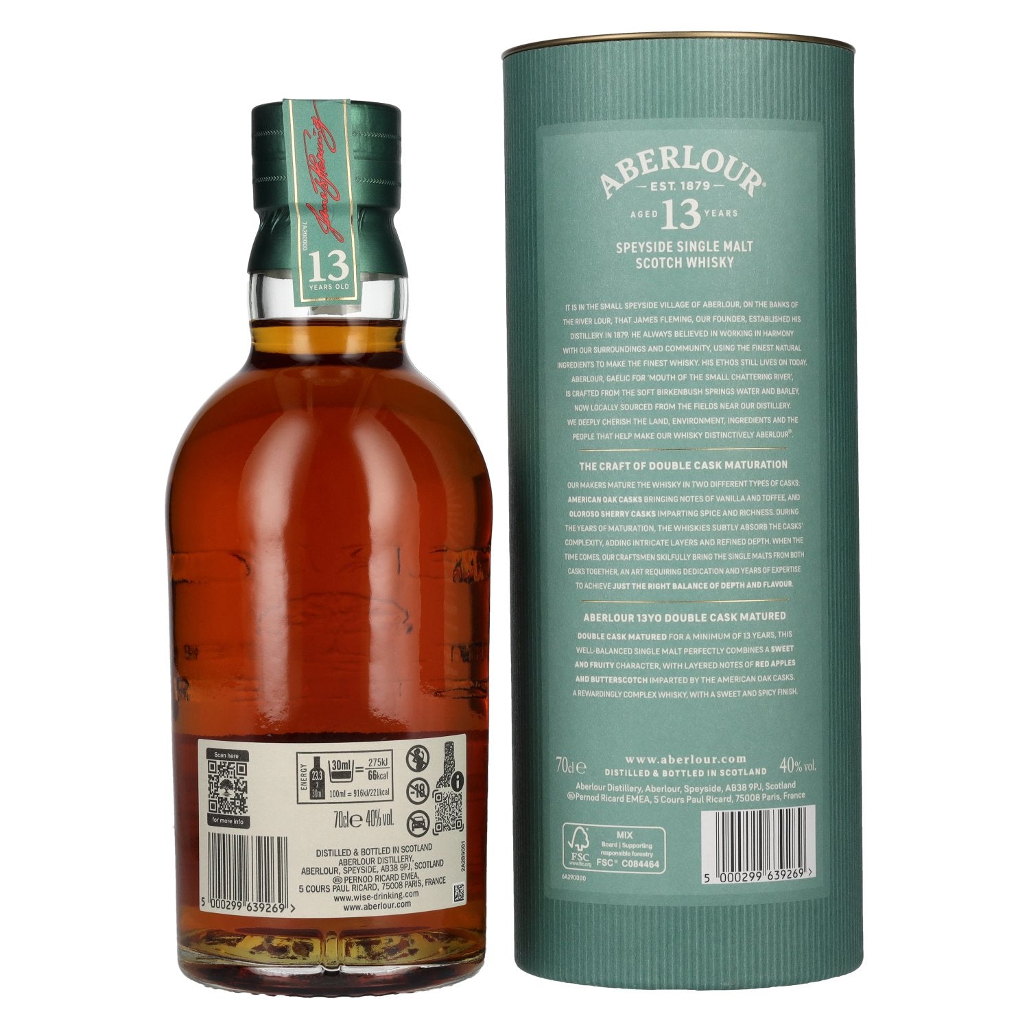 Aberlour 13 Years Old DOUBLE CASK MATURED Travel Exclusive Speyside Single Malt 40% Vol. 0,7l in Geschenkbox