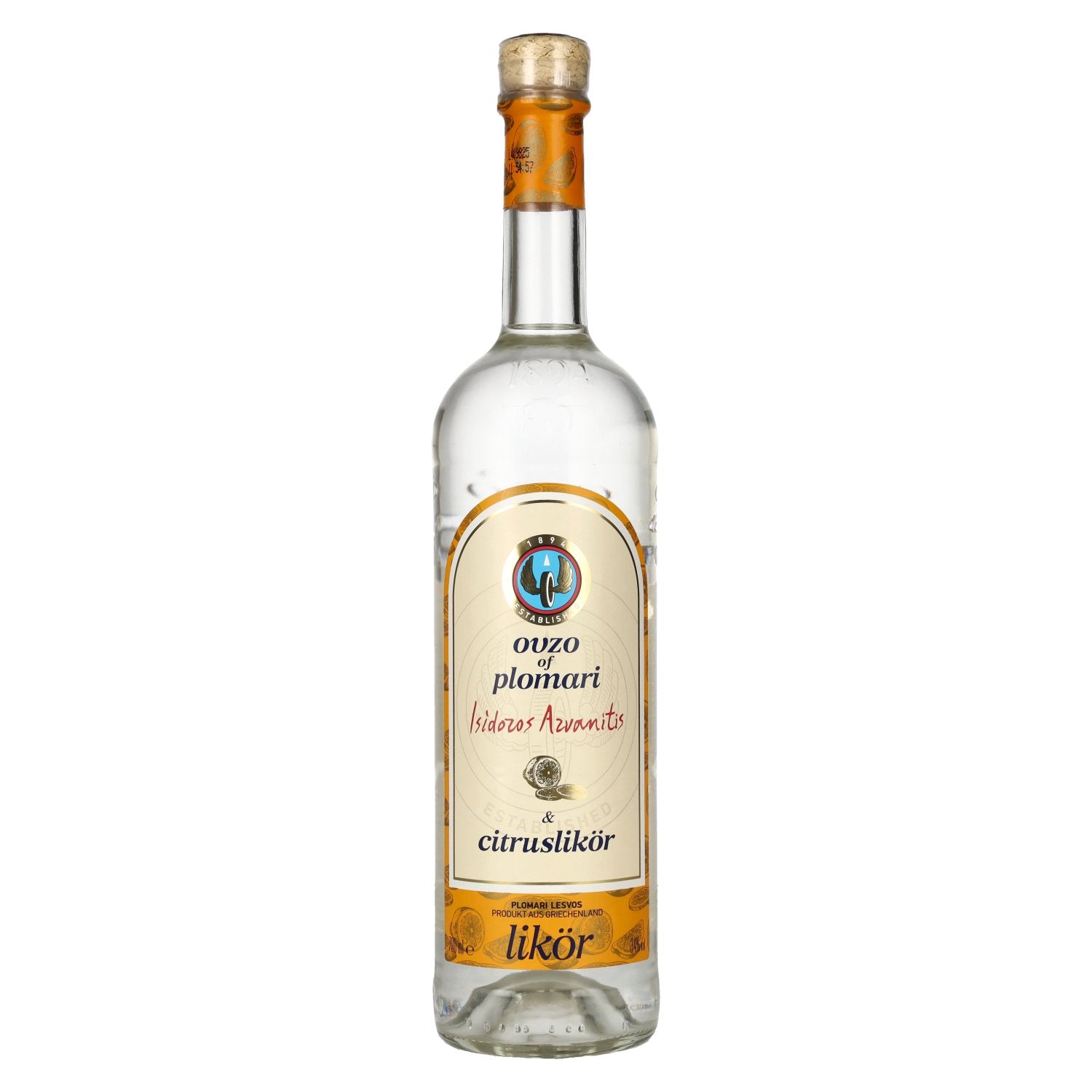 Ouzo Plomari Citruslikör 34% Vol. 0,7l