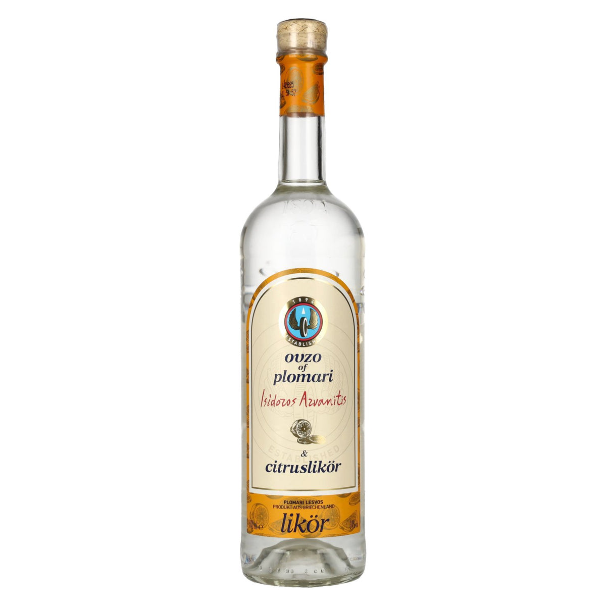 Ouzo Plomari Citruslikör 34% Vol. 0,7l