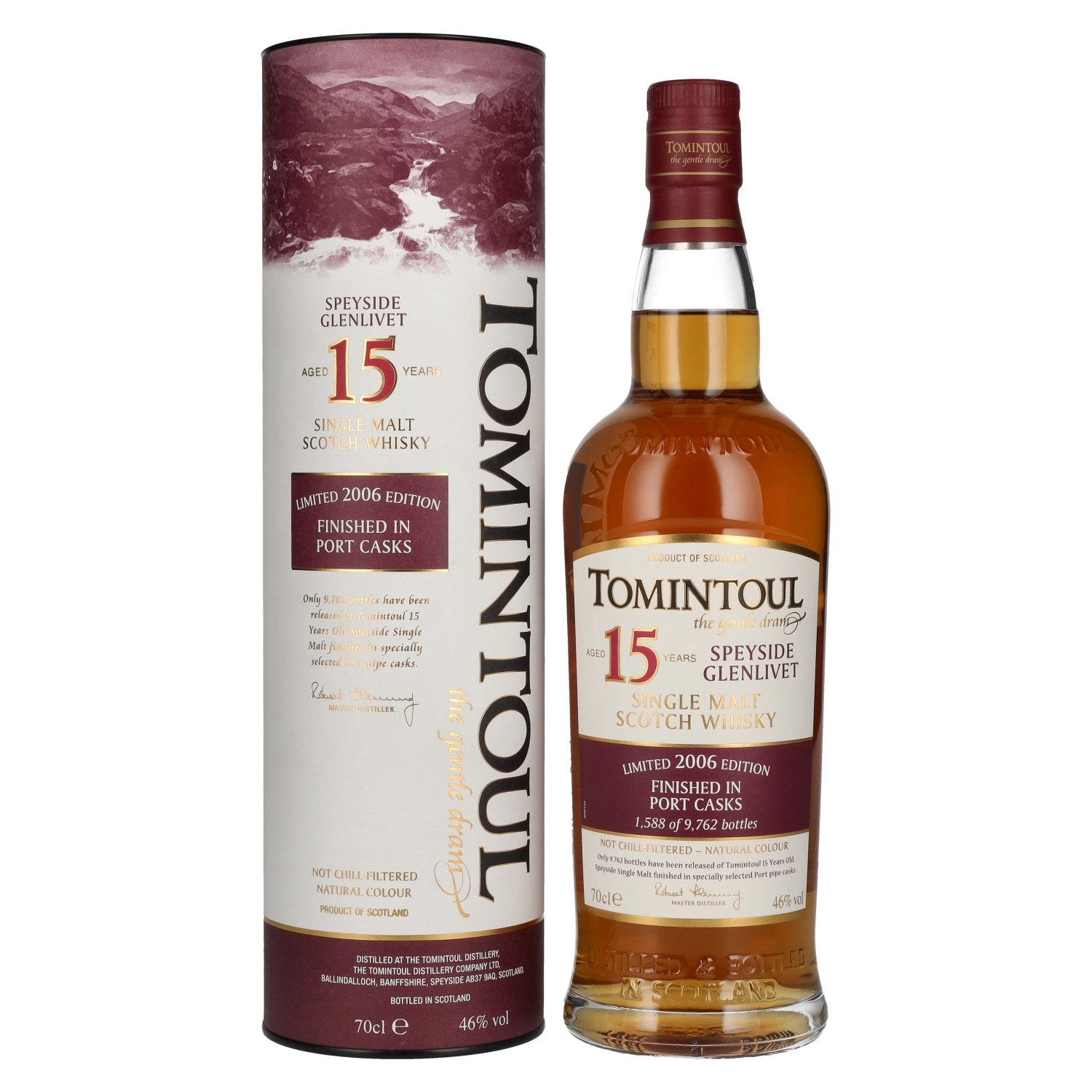 Tomintoul 15 Years Old PORT CASKS Finish Limited Edition 2006 46% Vol. 0,7l in gift box