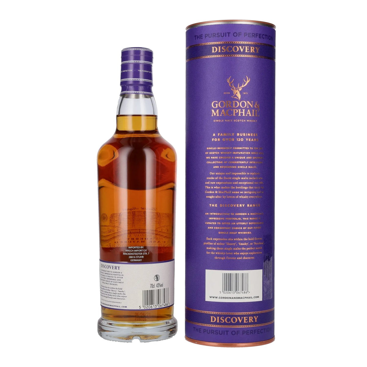 Gordon &amp; MacPhail Miltonduff 10 ans d'âge Discovery 43 % vol. 0,7 l dans un coffret cadeau
