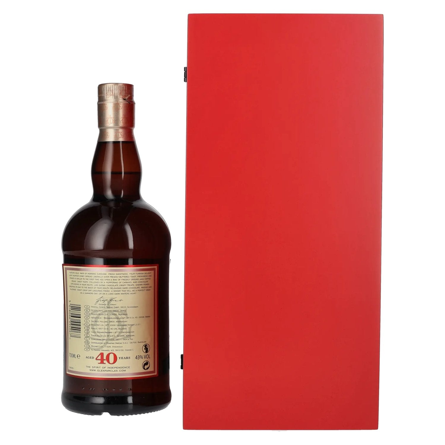 Glenfarclas 40 Years Old Highland Single Malt Scotch Whisky 43% Vol. 0,7l in geschenkverpakking