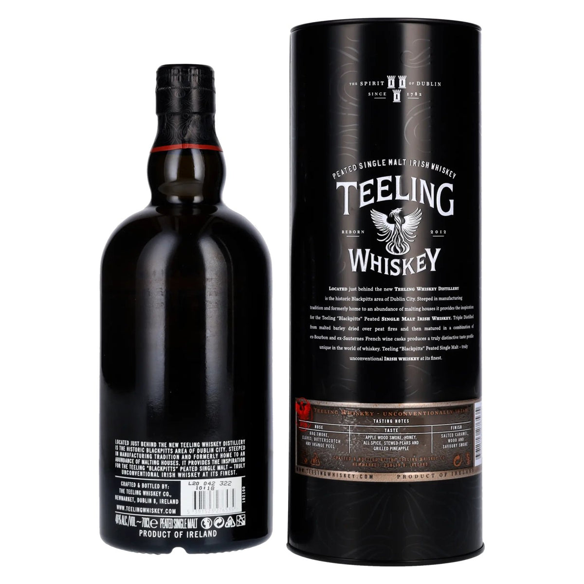 Teeling Whiskey BLACKPITTS PEATED Single Malt Irish Whiskey 46% vol. 0,7 l in blikken doos