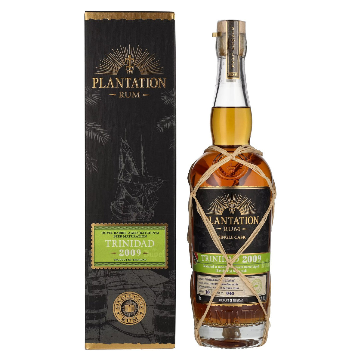 Plantation Rum Trinidad 2009 Édition « Beer Maturation » 2021 45,3 % vol. 0,7 l dans un coffret cadeau