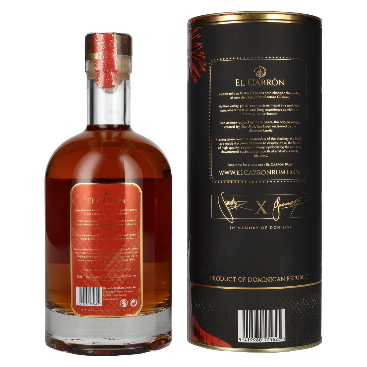 Rhum épicé El Cabrón XO Extra Old 43 % vol., 0,7 l, dans un coffret cadeau