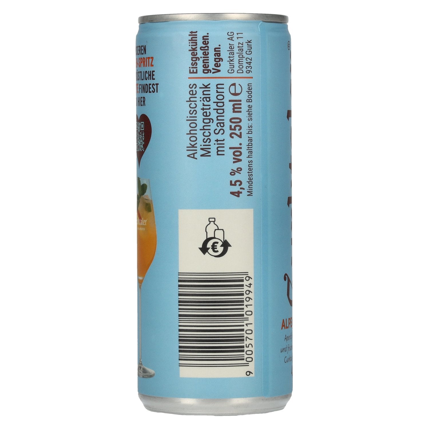 Gurktaler Alpen-Spritz aperitief 4,5% vol. 24x0,25l blikken met statiegeld