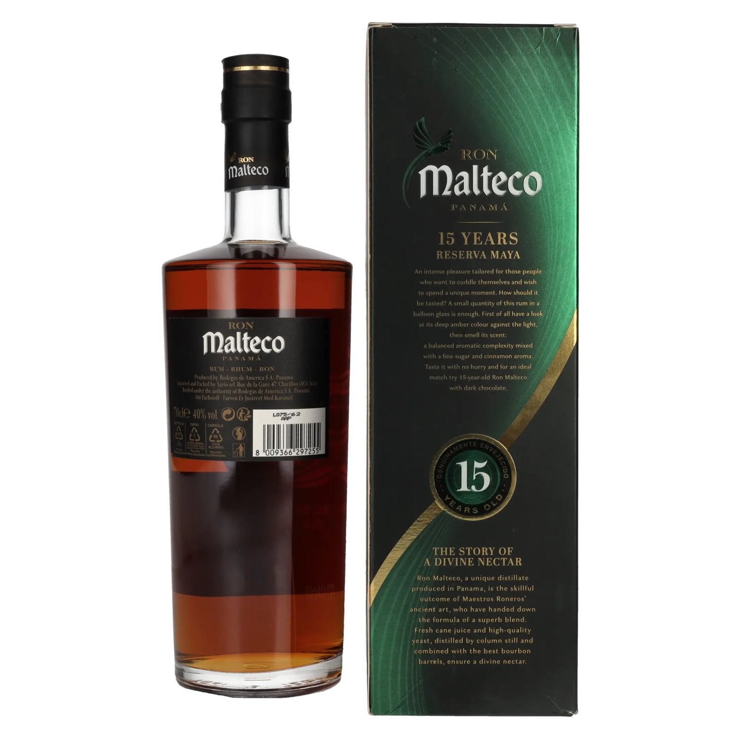 Ron Malteco 15 Years Old Reserva Maya 40% Vol. 0,7l en boîte cadeau