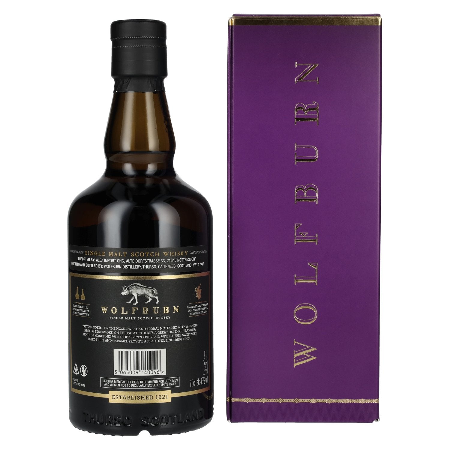 Wolfburn 12 Years Old Single Malt Scotch Whisky 46% Vol. 0,7l en boîte cadeau