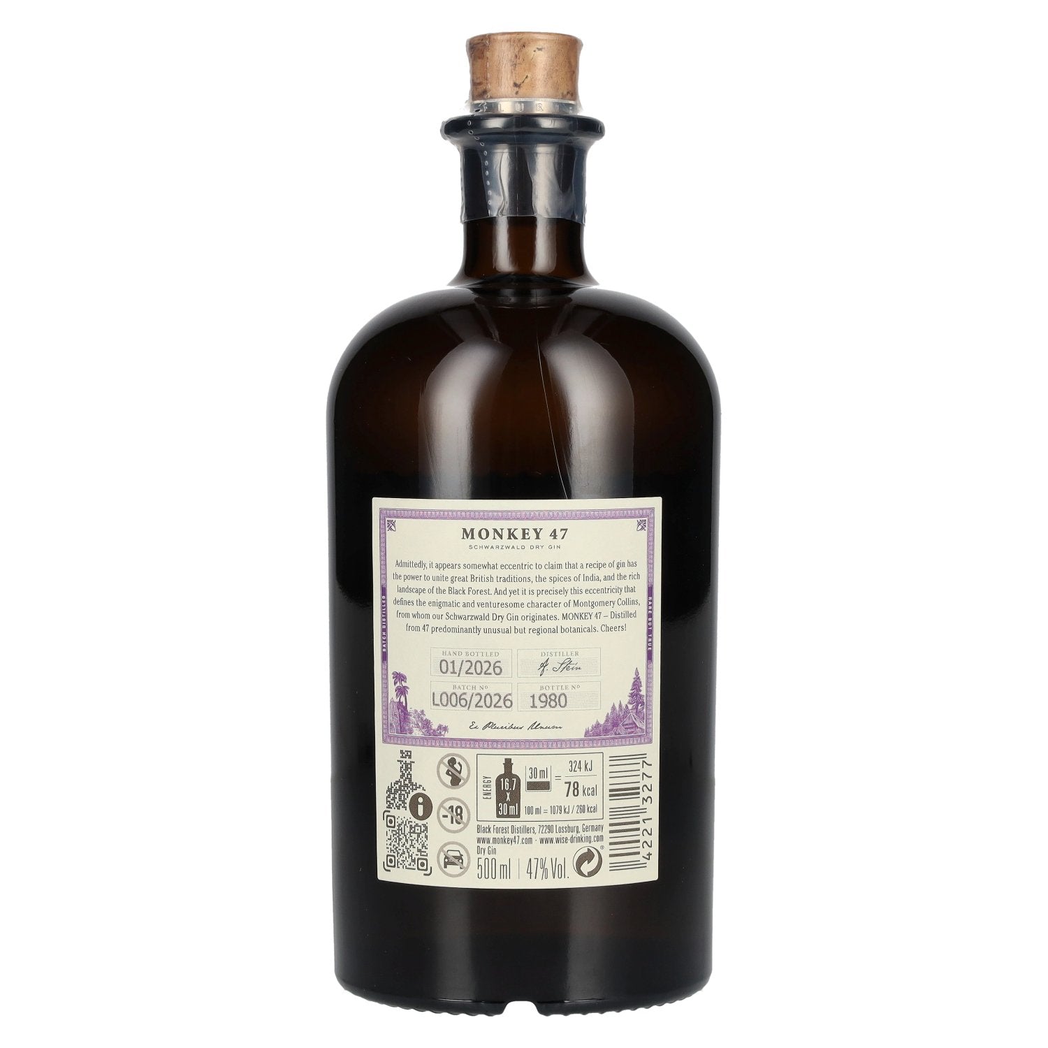 Monkey 47 Schwarzwald Dry Gin 47 % vol. 0,5 l