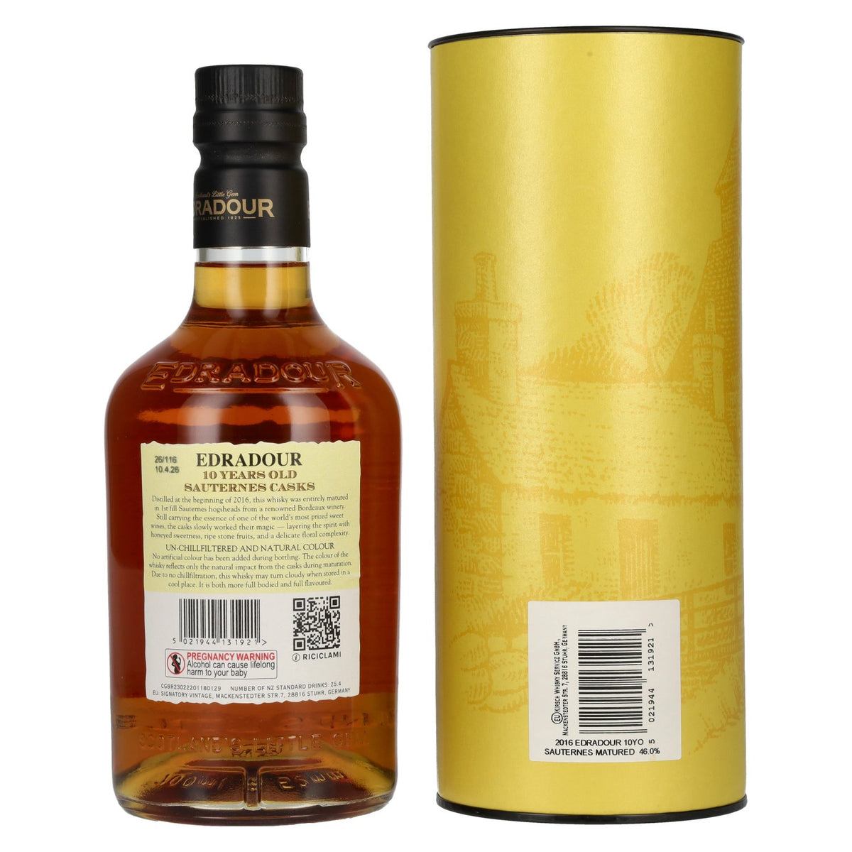 Edradour 10 Years Old Sauternes Casks Small Batch 2016 46% vol. 0,7 l in geschenkverpakking