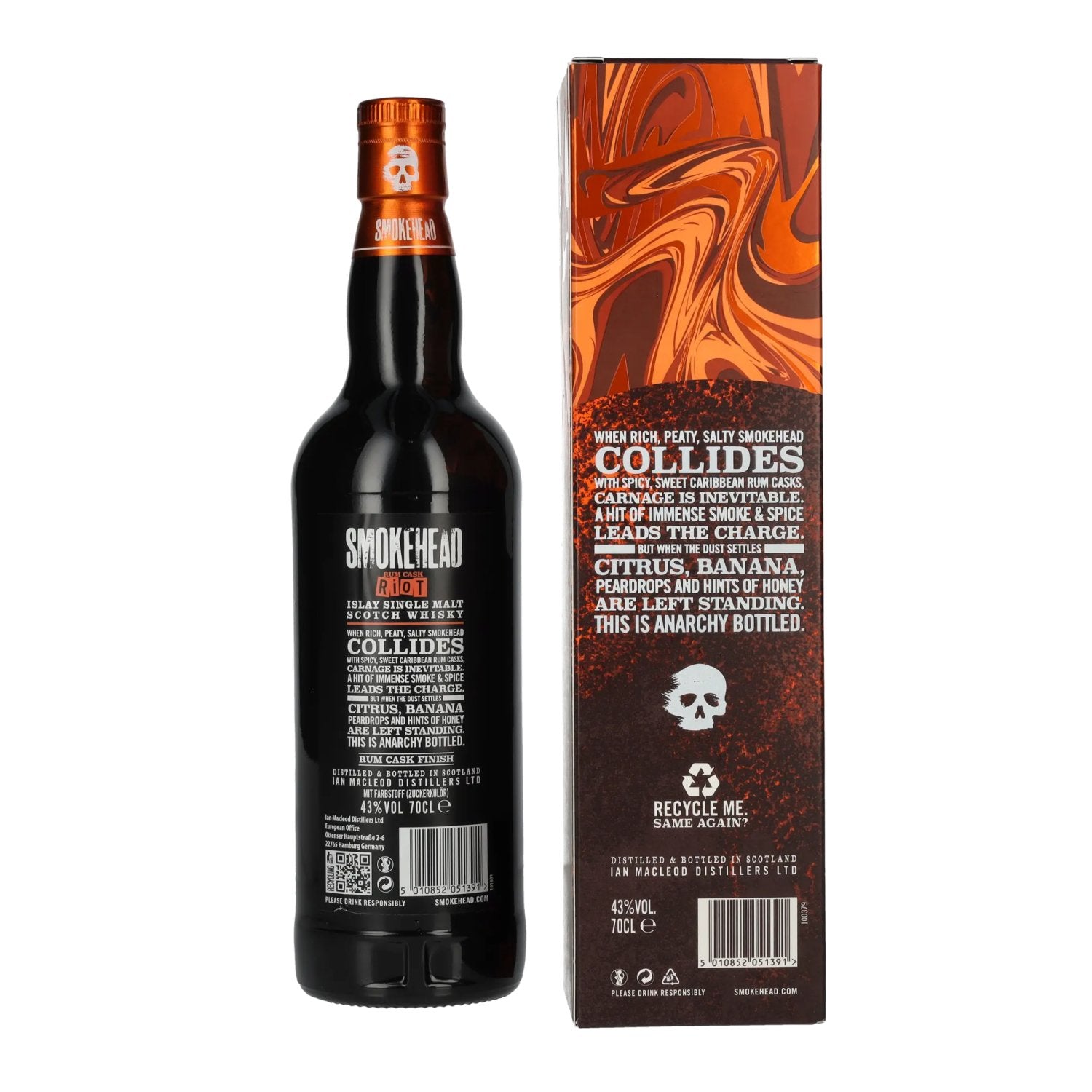 Smokehead RUM RIOT Islay Single Malt Scotch Whisky 43% Vol. 0,7l in Geschenkbox