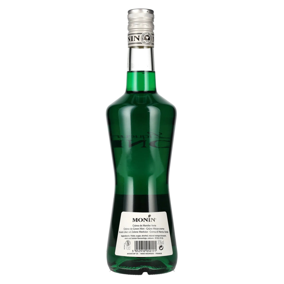 La liqueur Monin MENTHE VERTE 20 % vol. 0,7 l
