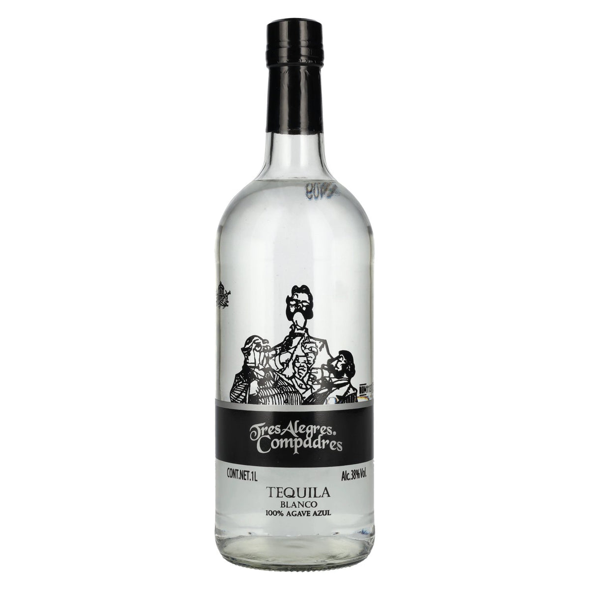La Cofradia Tres Alegres Compadres Tequila Blanco 100% Agave 38% ABV 1 litre
