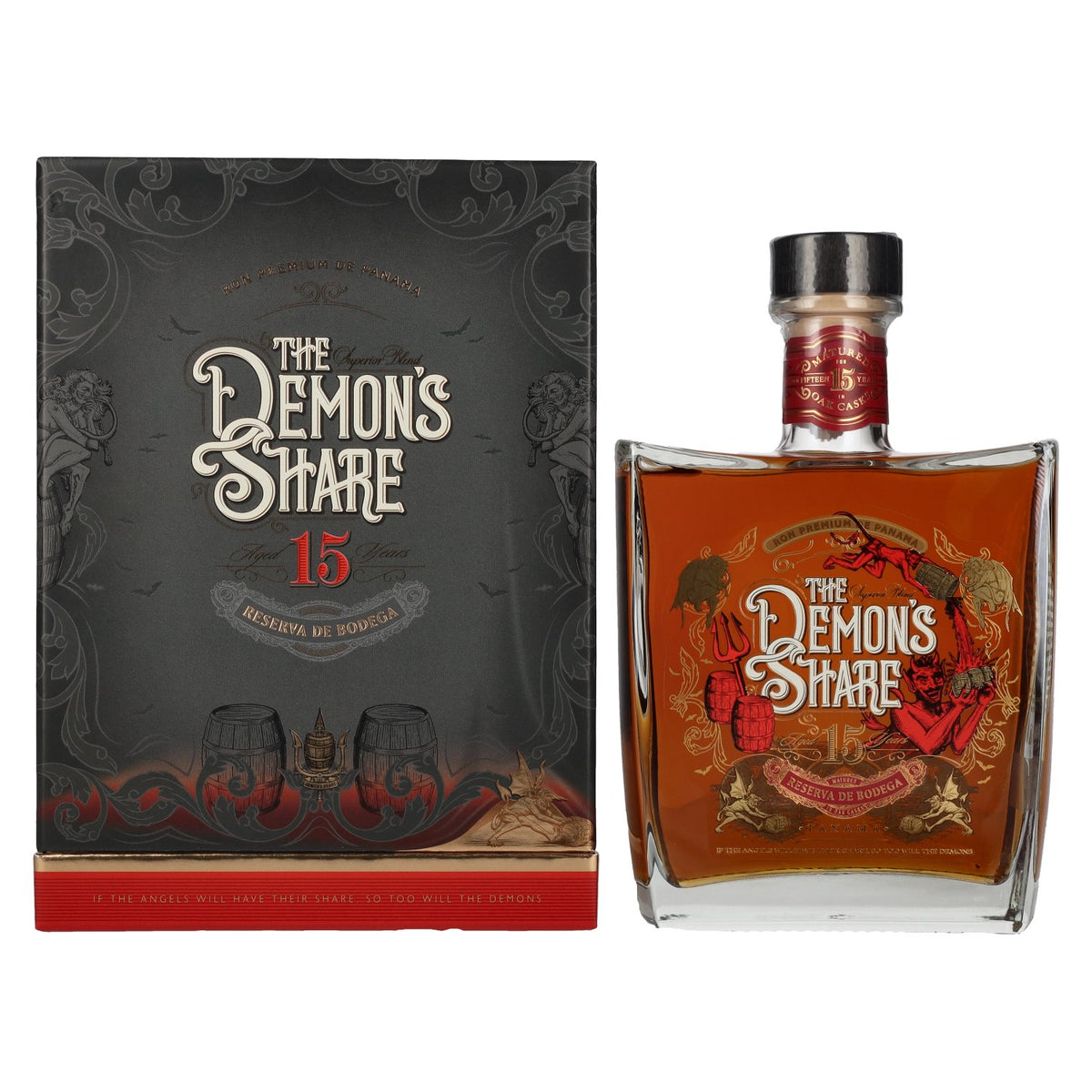 The Demon's Share, spiritueux de 15 ans d'âge, Reserva de Bodega, 43 % vol., 0,7 l, dans un coffret cadeau
